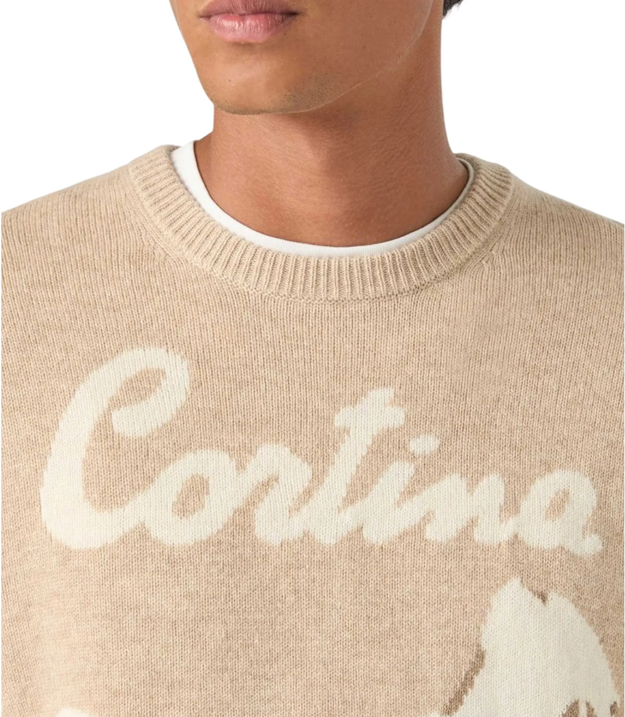 Mc2 Saint Barth Maglia Heron Con Intarsio Cortina Beige Her0011-00515M 193732