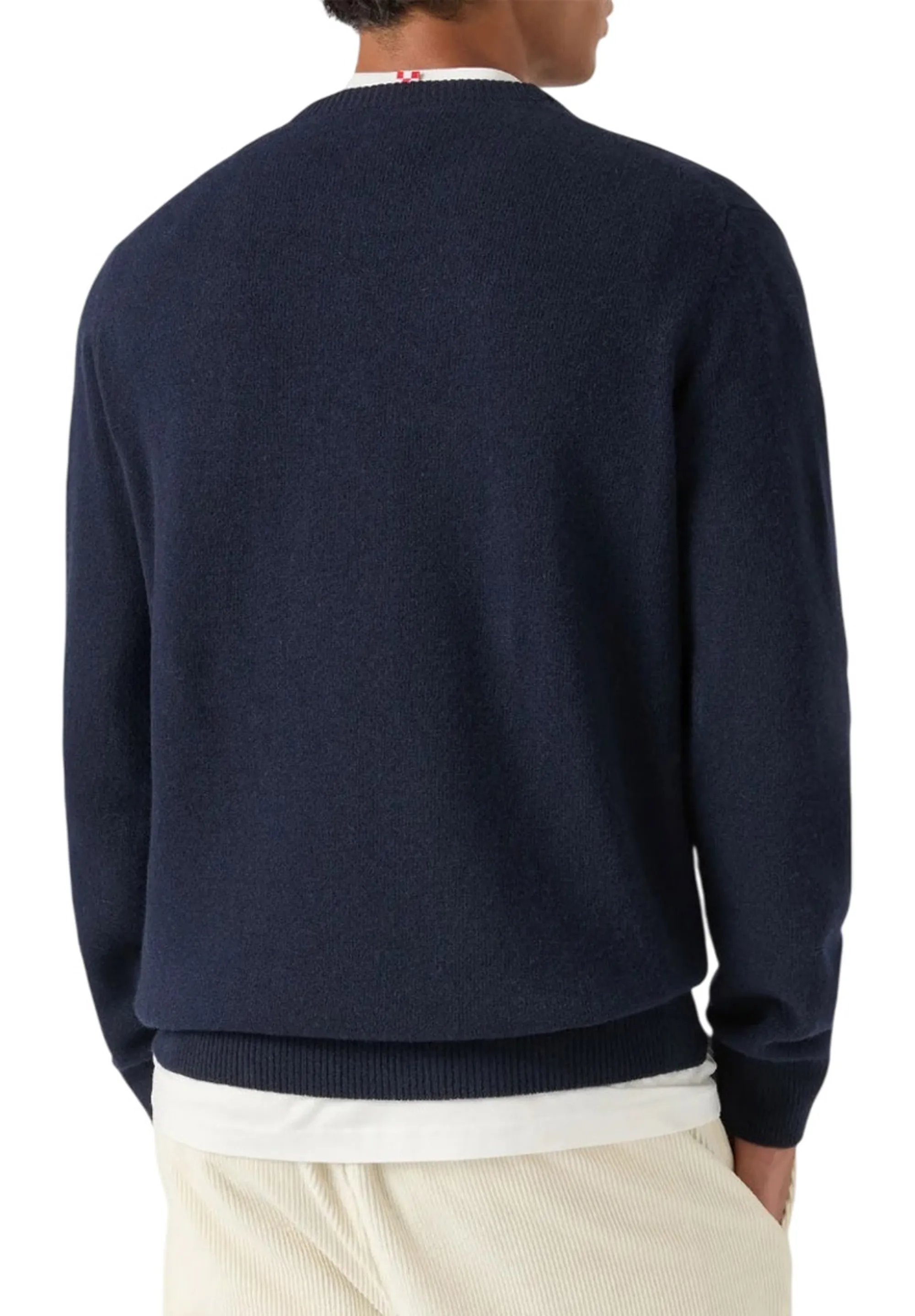 Mc2 Saint Barth Maglia Heron Con Intarsio E Ricamo Apres Ski Blu Her0001-00226M 193727