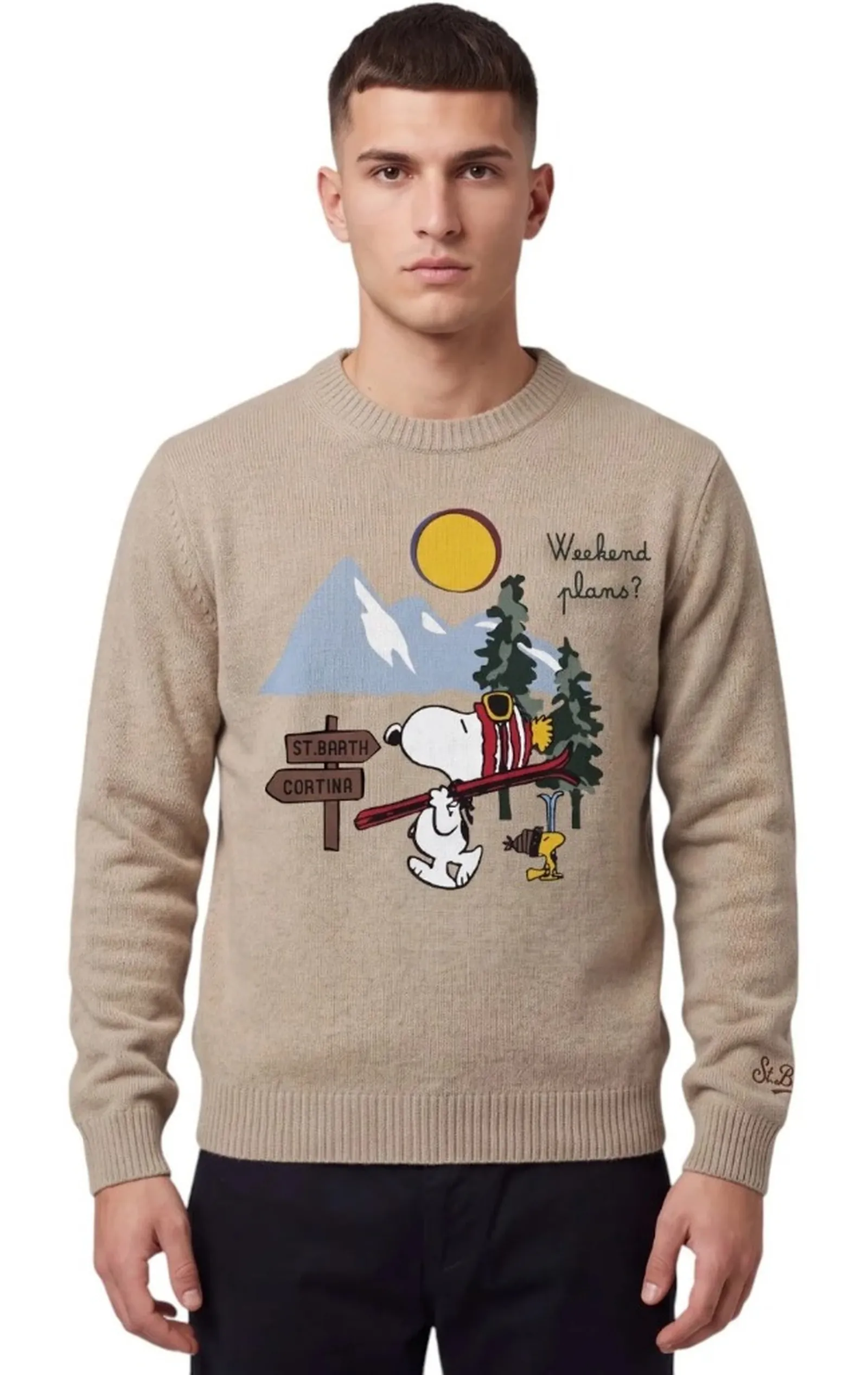 Mc2 Saint Barth Maglia Heron Peanuts We Plans Beige Her0011-02262M 192705