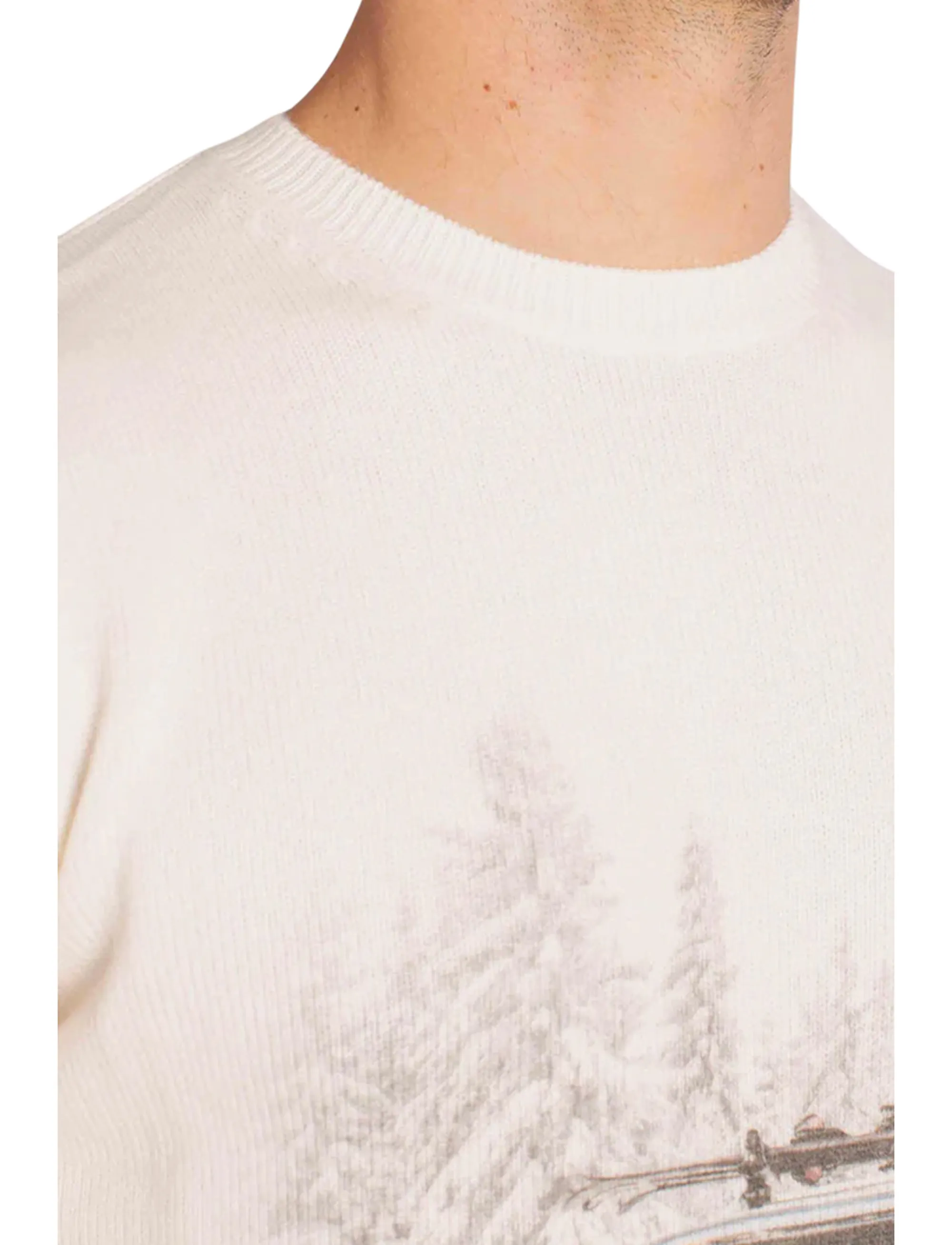 Mc2 Saint Barth Maglia Heron Print Sb Ski Lift Panna Her0022-01594I 164565