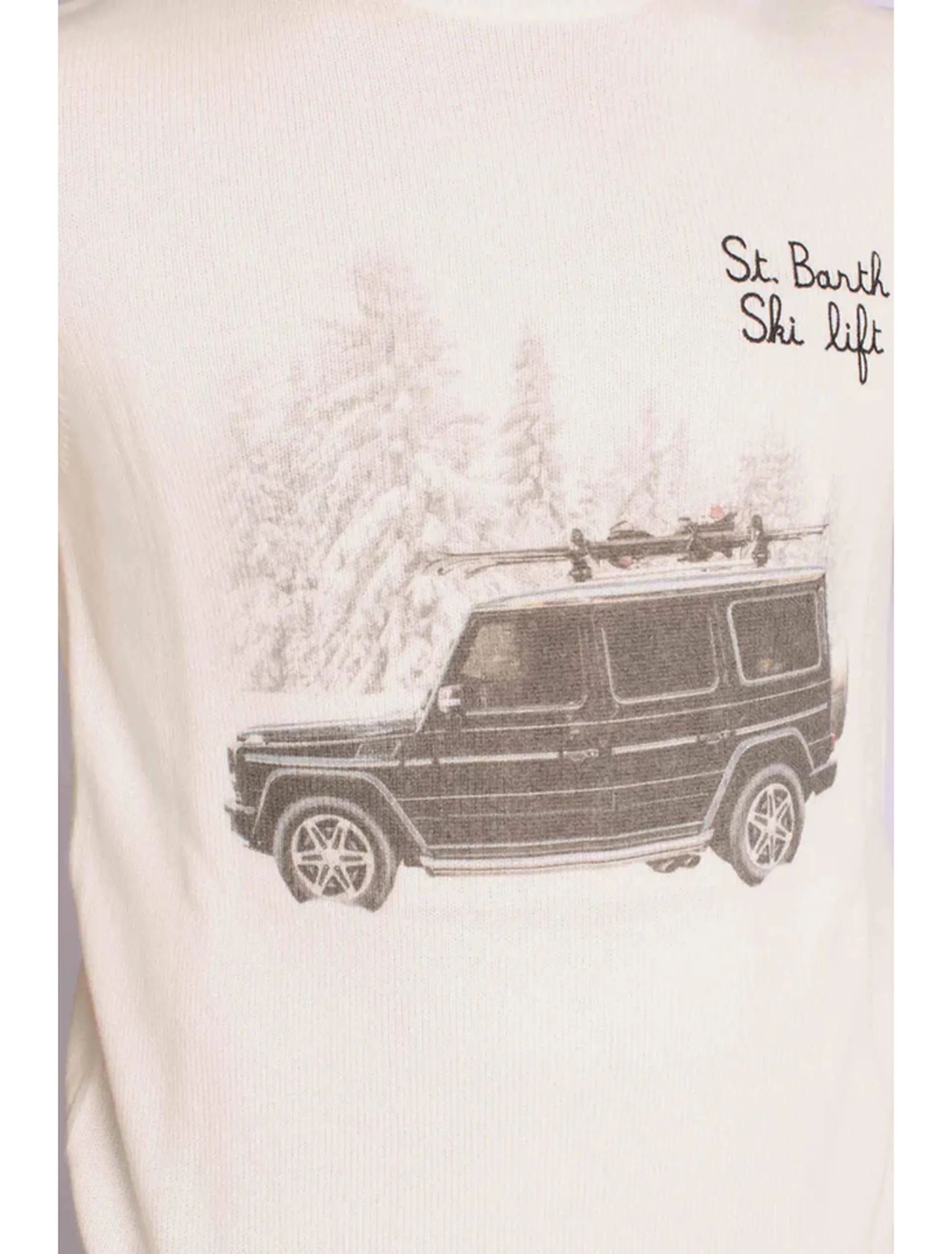 Mc2 Saint Barth Maglia Heron Print Sb Ski Lift Panna Her0022-01594I 164566