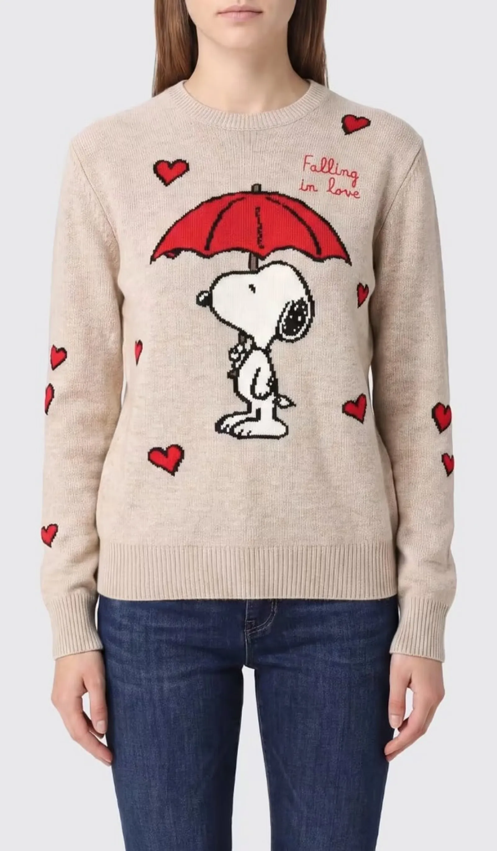 Mc2 Saint Barth Maglia New Queen Con Intarsio Snoopy Beige Que0014-00331M 193164