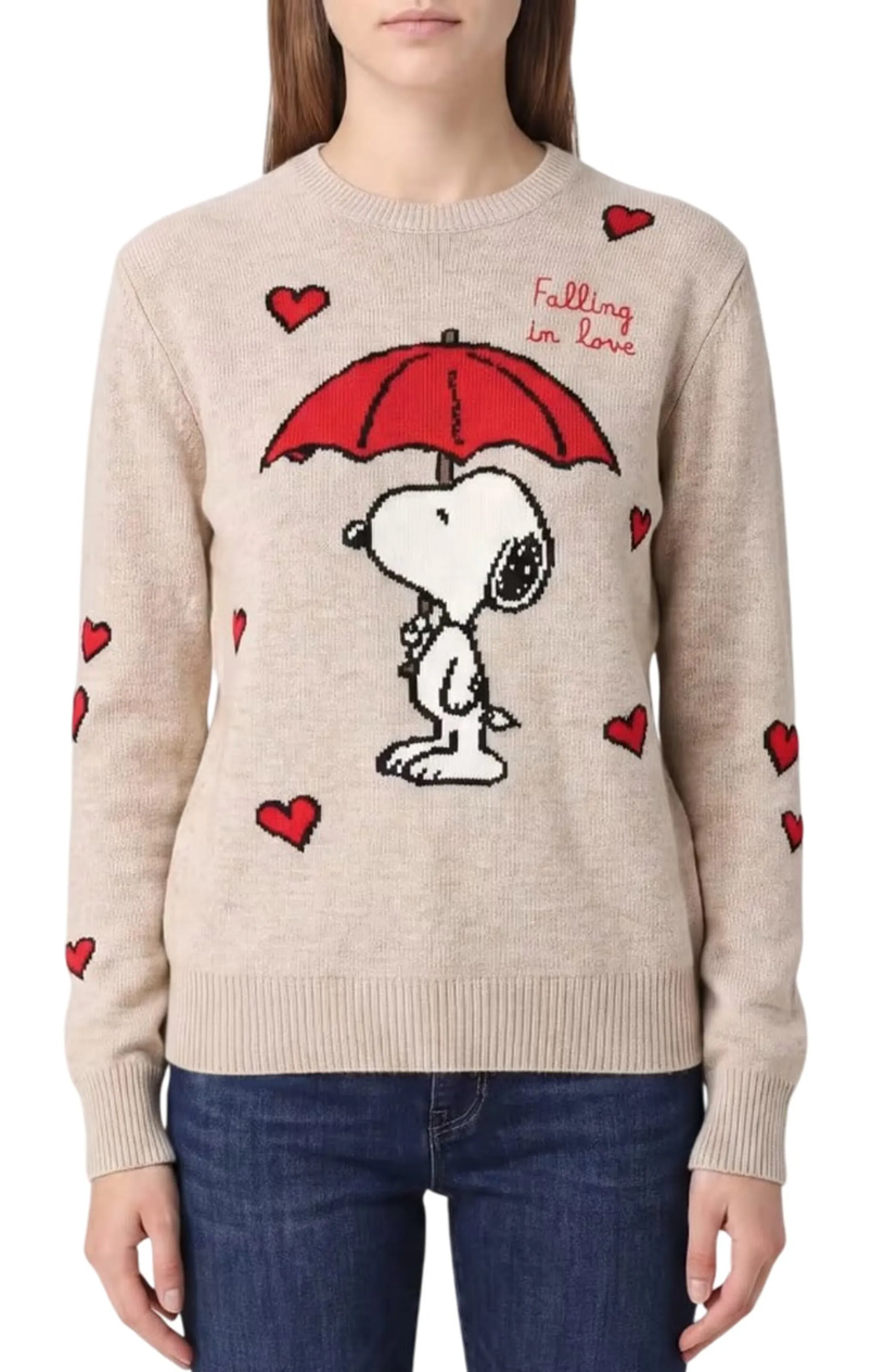 Mc2 Saint Barth Maglia New Queen Con Intarsio Snoopy Beige Que0014-00331M 194676