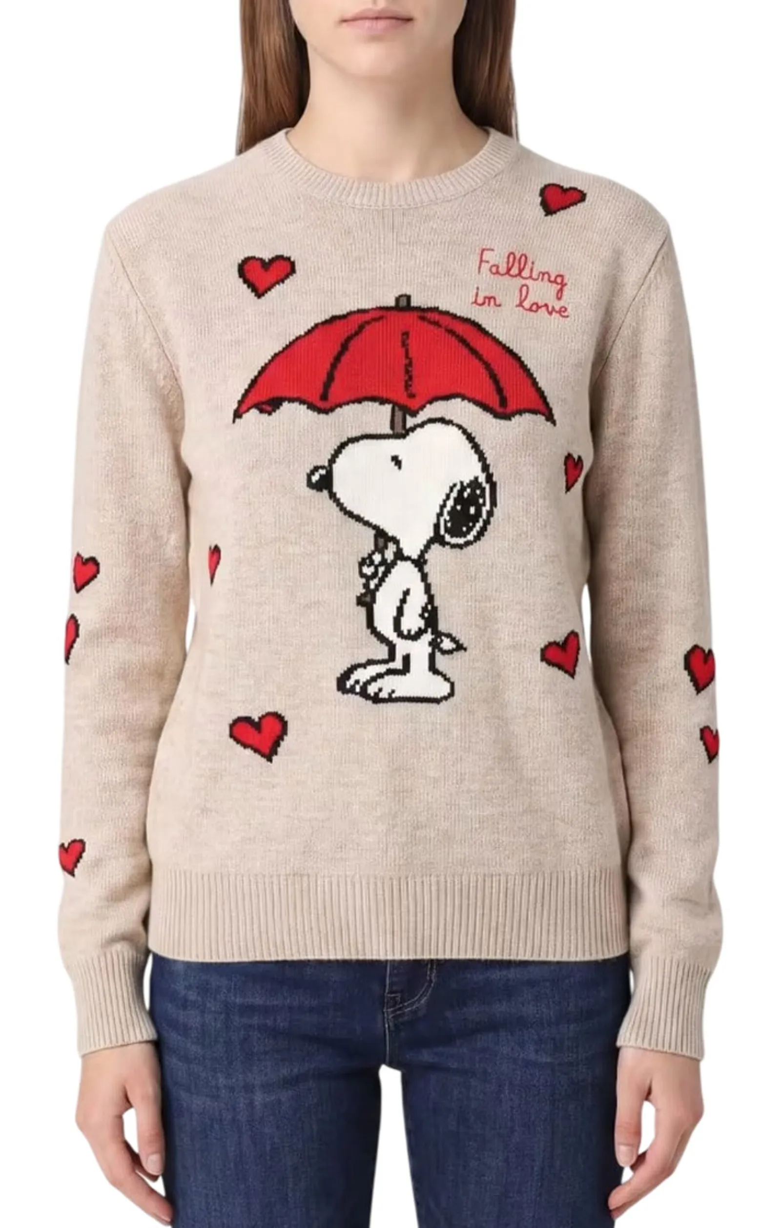 Mc2 Saint Barth Maglia New Queen Con Intarsio Snoopy Beige Que0014-00331M 194676