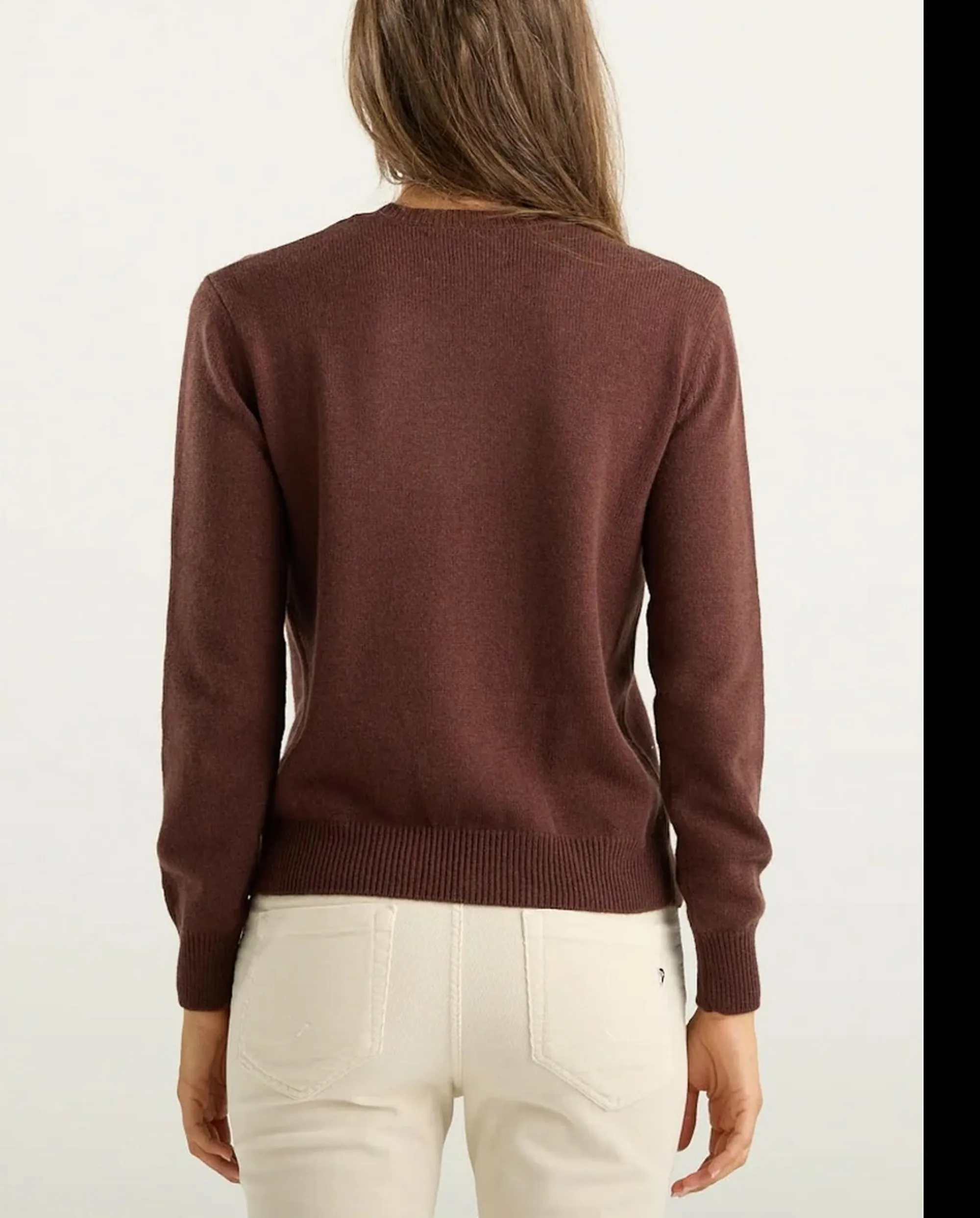 Mc2 Saint Barth B'New Queen Sweater With Adoro Rhinestone Embroidery' Brown Que0010-04195M 193154
