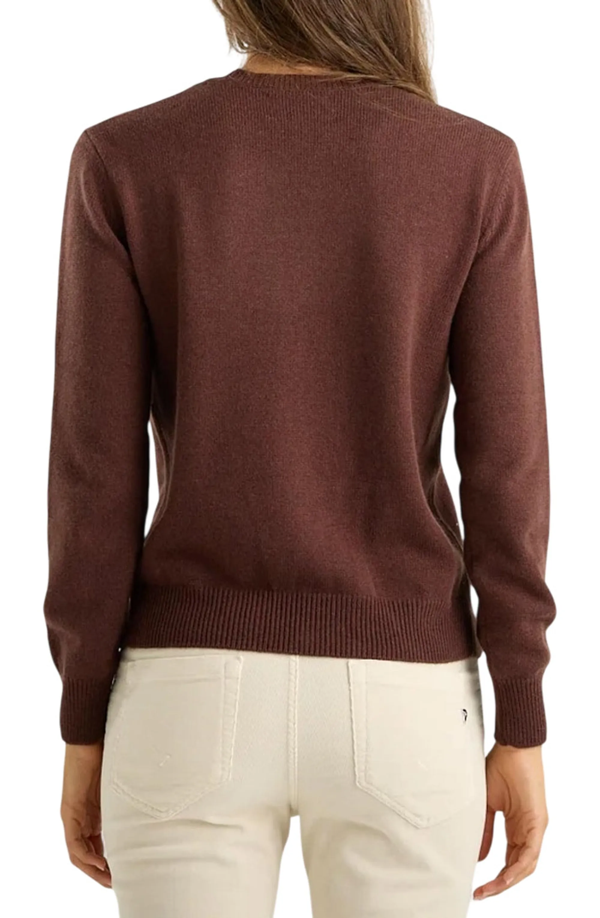 Mc2 Saint Barth Maglia New Queen Con Ricamo Adoro In Strass Marrone Que0010-04195M 195326