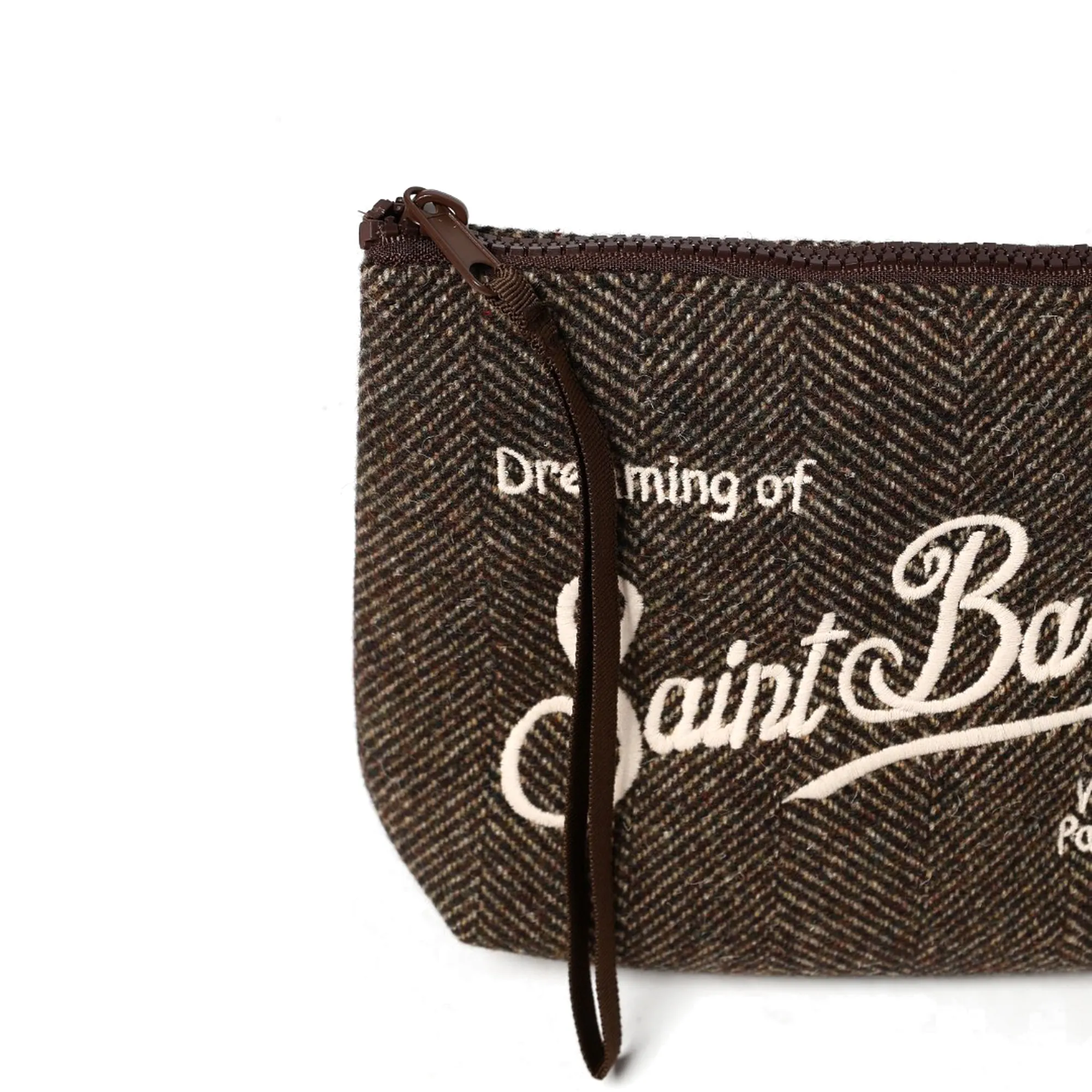 Mc2 Saint Barth Pochette Aline Herringbone Marrone Ali0022-01352I 164683