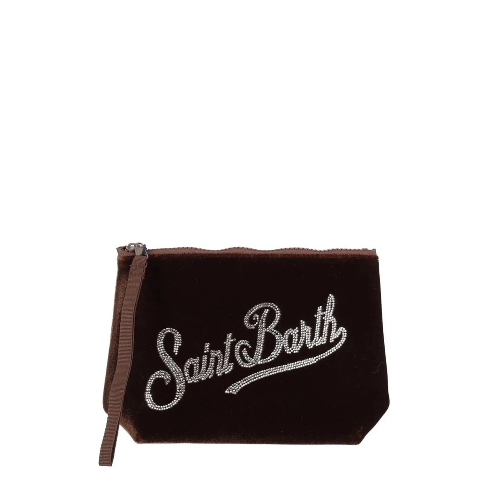 Mc2 Saint Barth Pochette Aline Velvet Strass Marrone Ali0014-02369M 196576