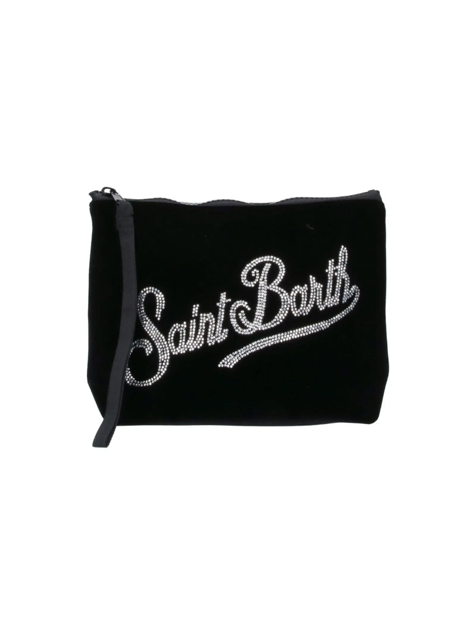 Mc2 Saint Barth Pochette Aline Velvet Strass Nero Ali0014-04519M 195458