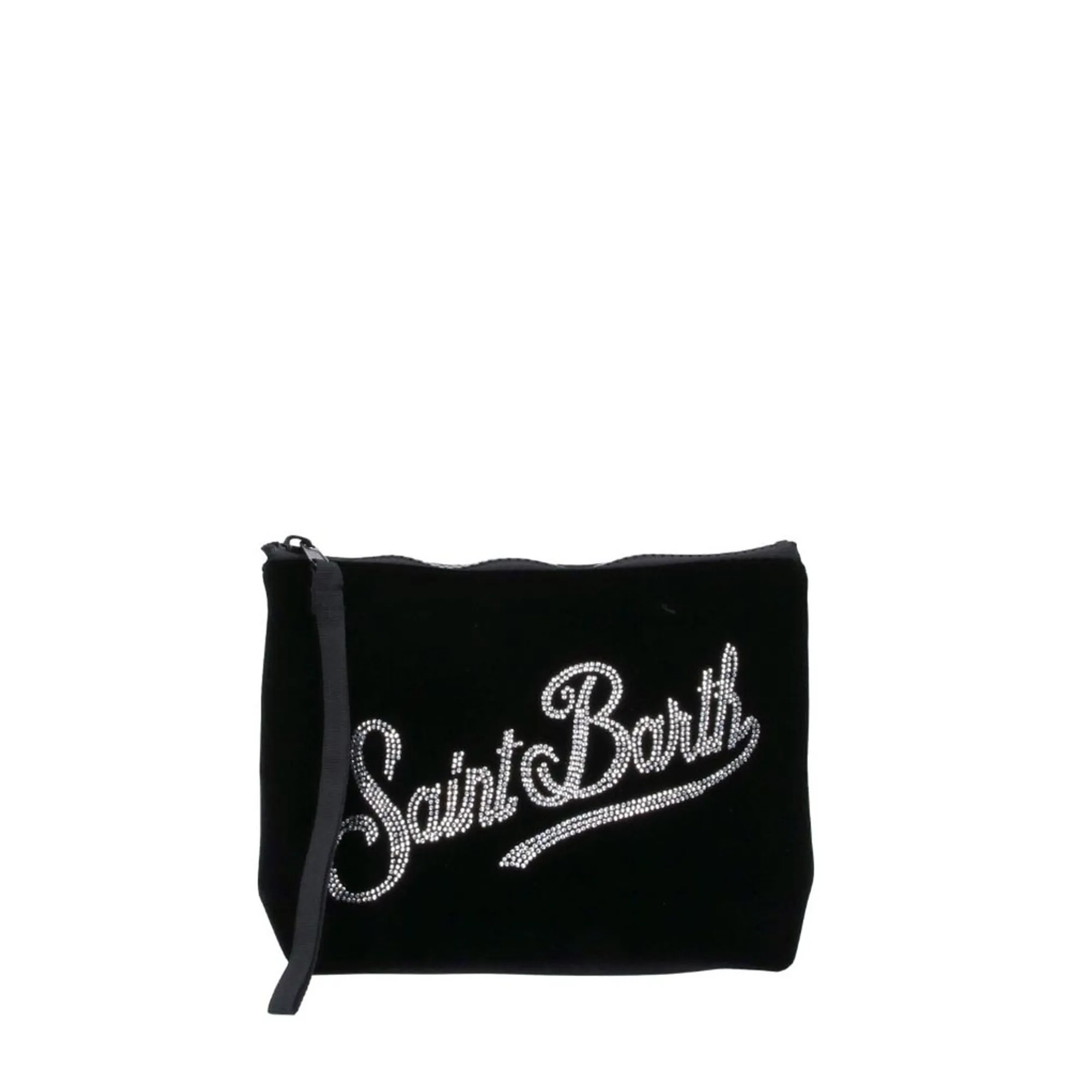 Mc2 Saint Barth Pochette Aline Velvet Strass Nero Ali0014-04519M 196574