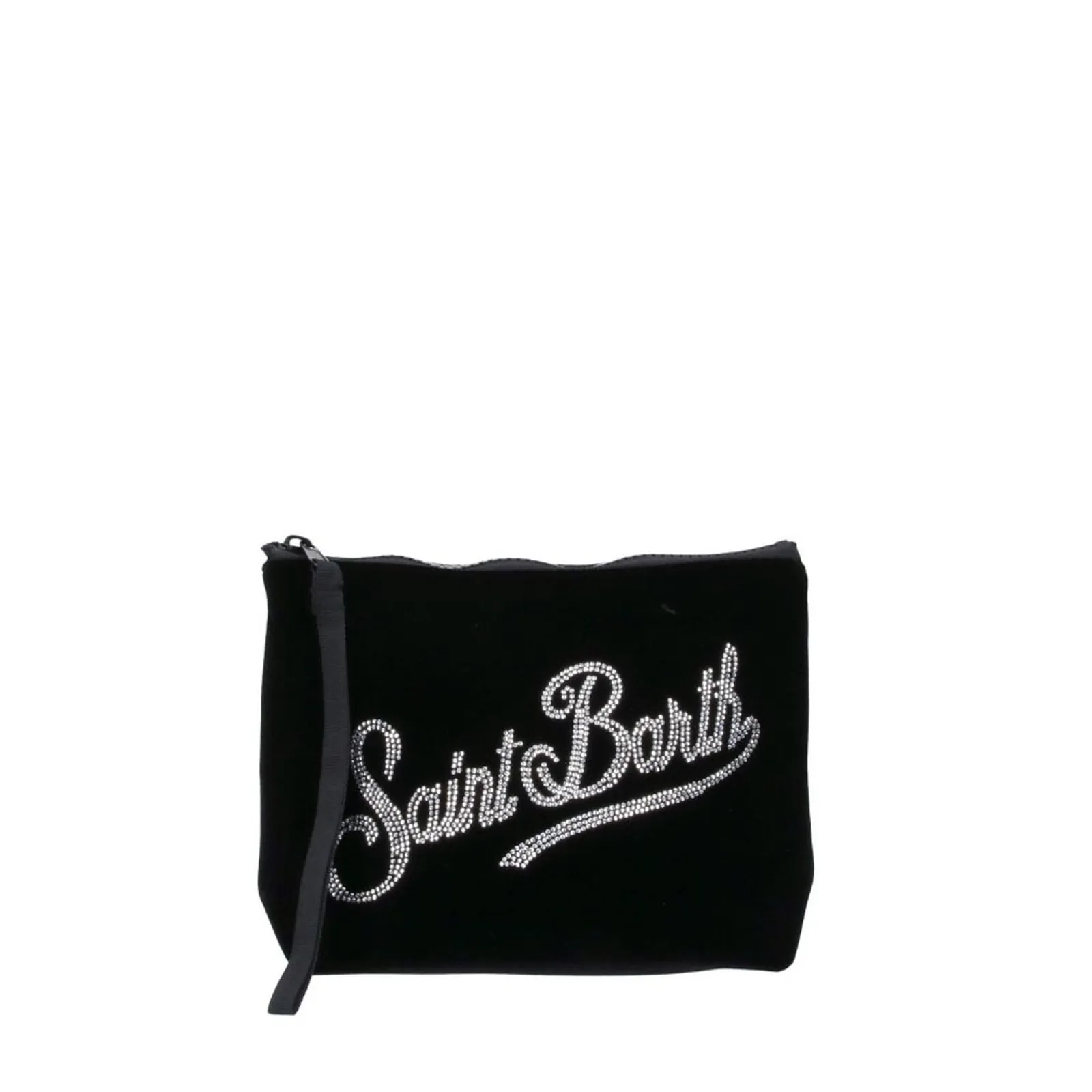 Mc2 Saint Barth Pochette Aline Velvet Strass Nero Ali0014-04519M 196574
