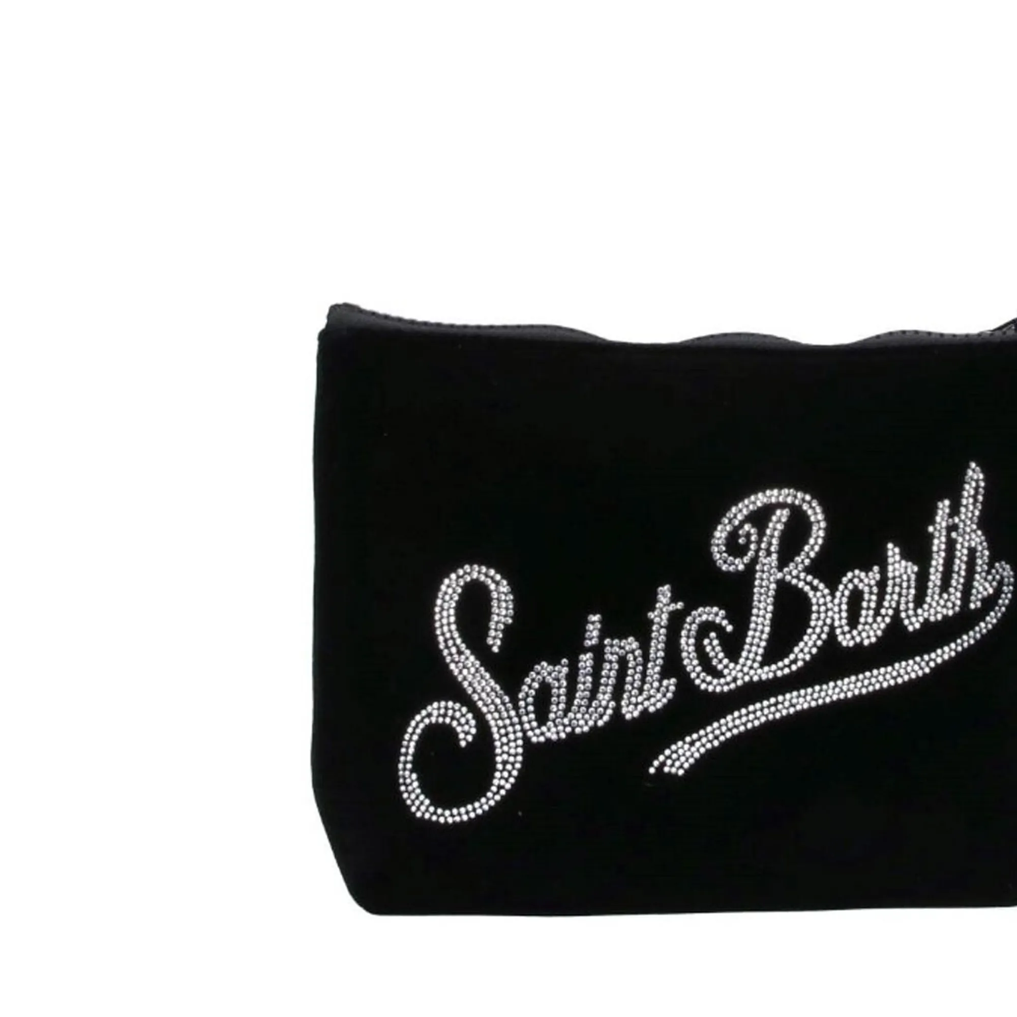 Mc2 Saint Barth Pochette Aline Velvet Strass Nero Ali0014-04519M 196575