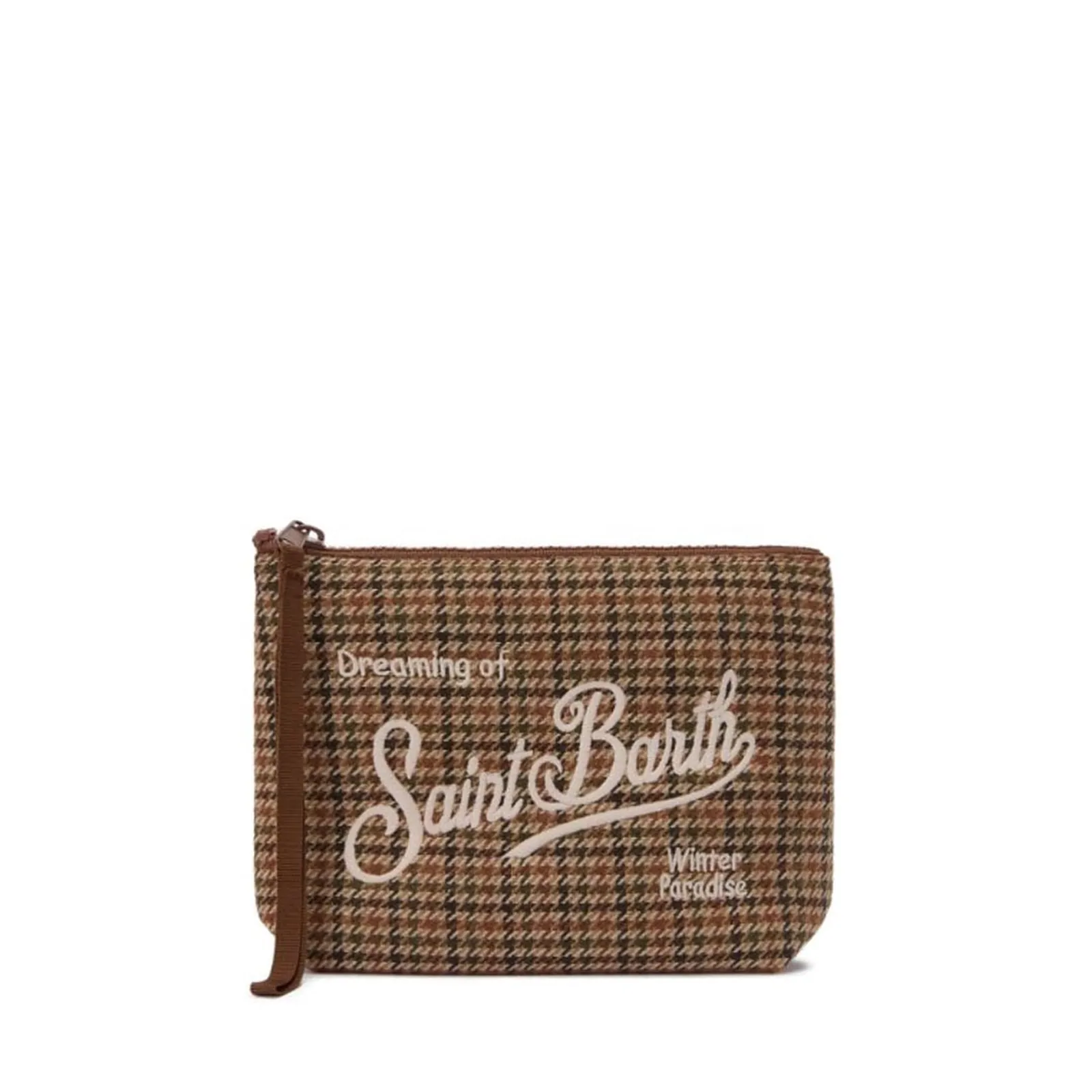 Mc2 Saint Barth Pochette Aline Wool Pied De Poule Marrone Ali0022-00320M 196571