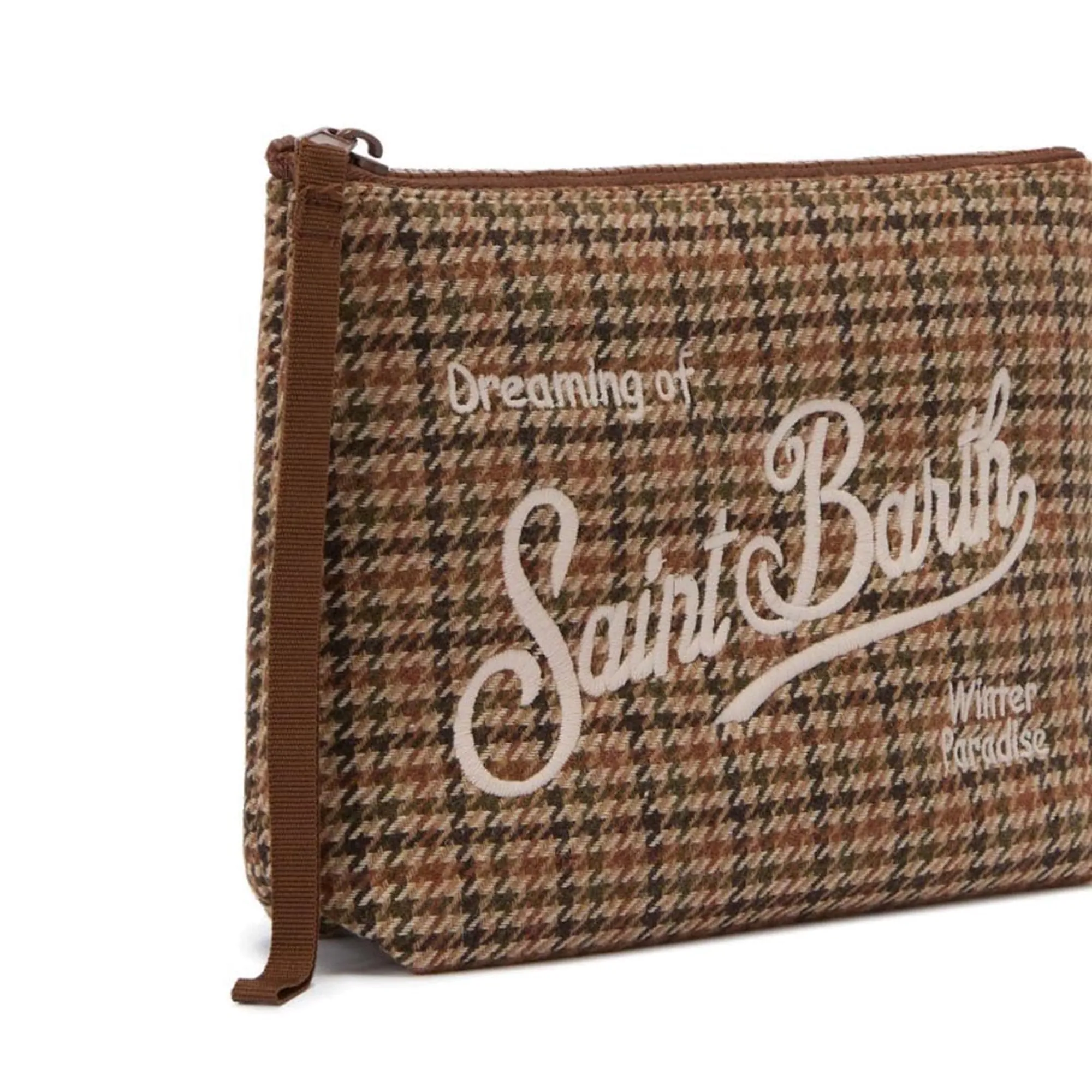 Mc2 Saint Barth Pochette Aline Wool Pied De Poule Marrone Ali0022-00320M 196572