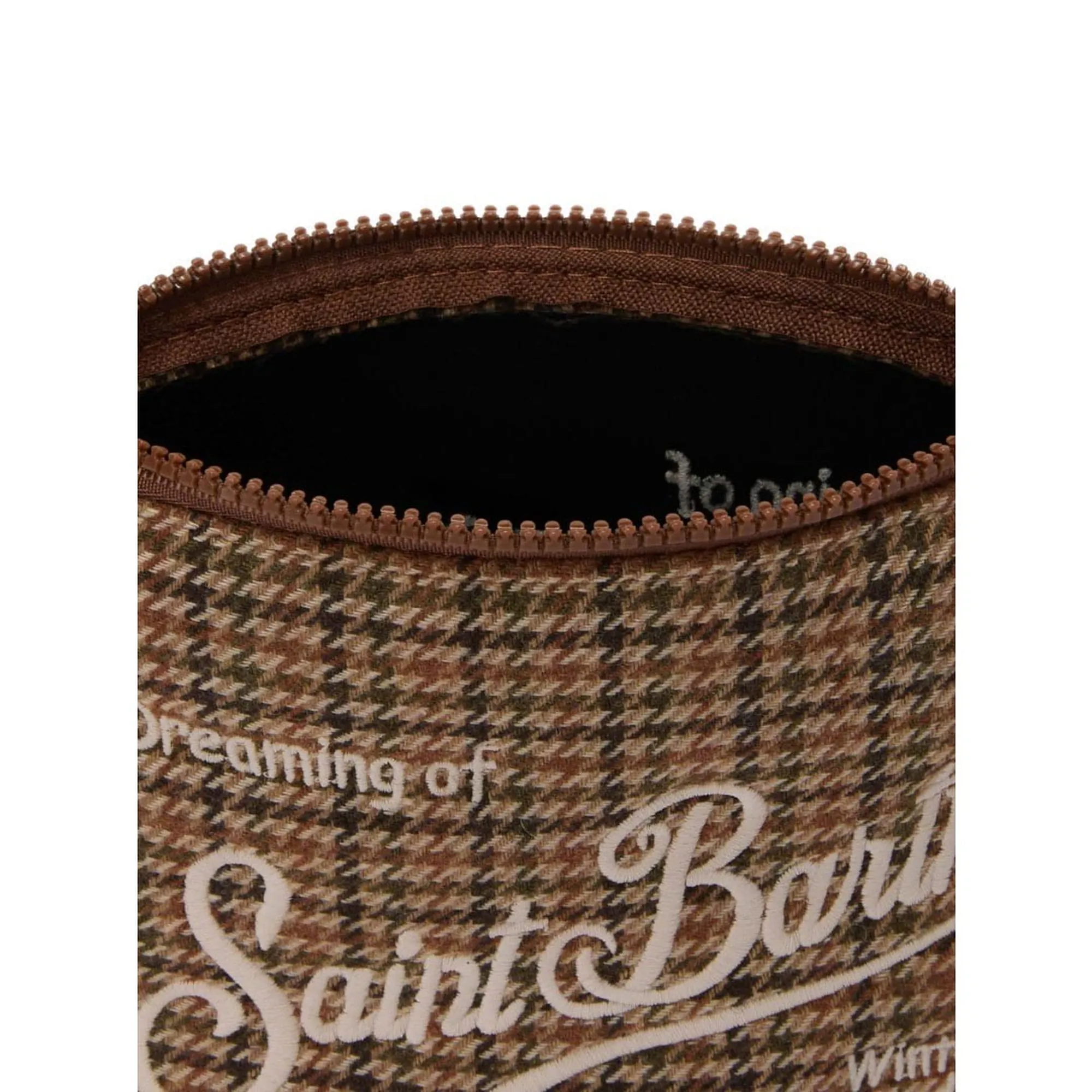 Mc2 Saint Barth Pochette Aline Wool Pied De Poule Marrone Ali0022-00320M 196573