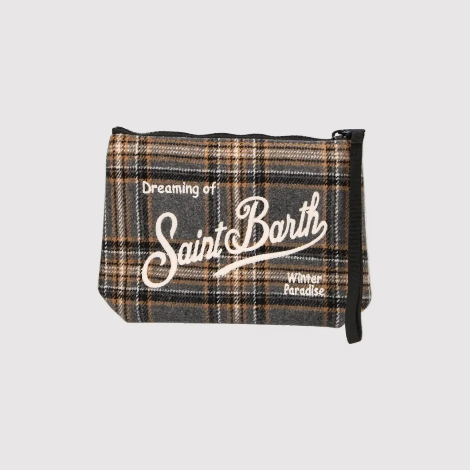 Mc2 Saint Barth Pochette Aline Wool Tartan Grigio Ali0022-00321M 195432