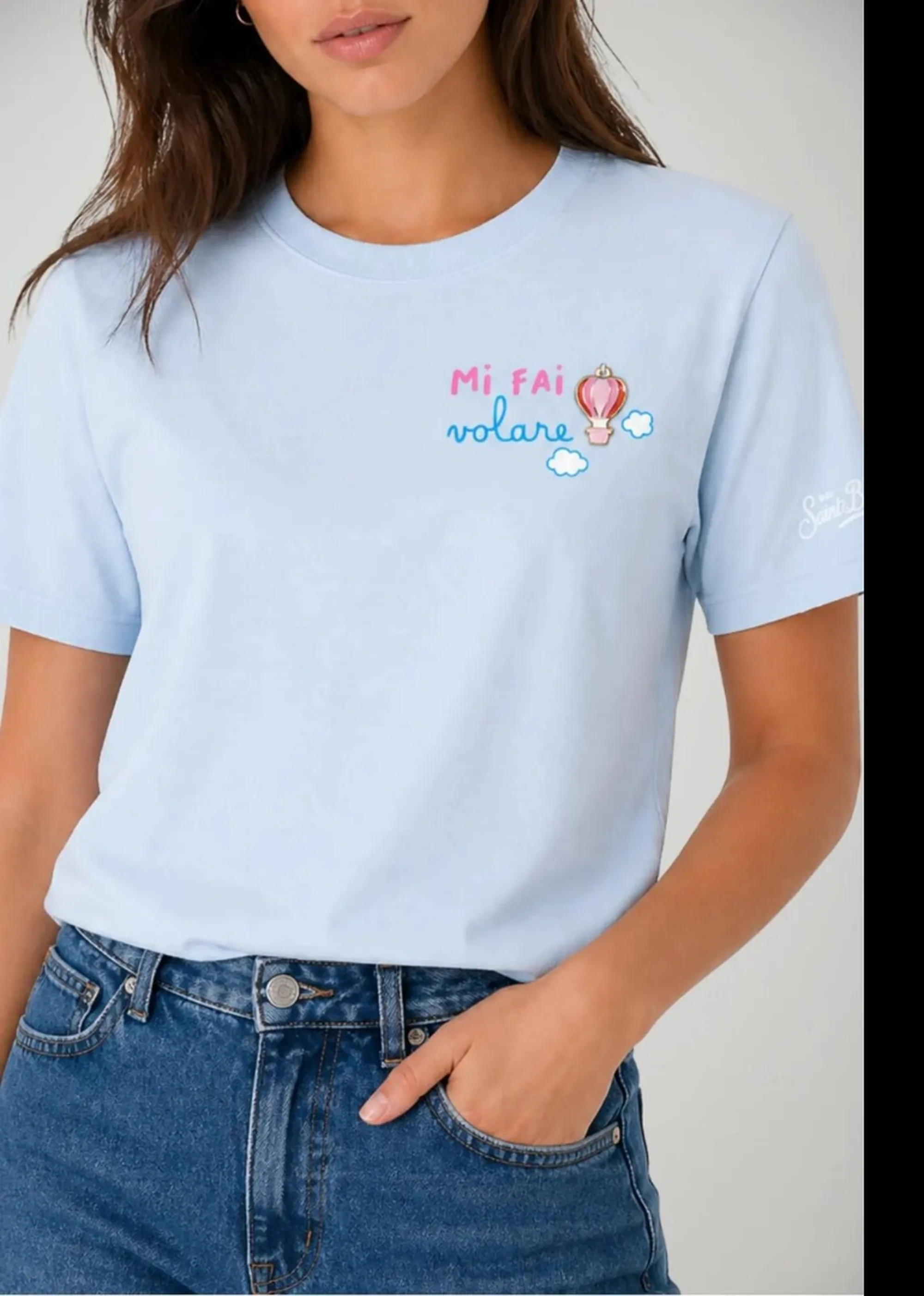 Mc2 Saint Barth B'T-Shirt Emilie' Celeste Emi0001-01097L 183114