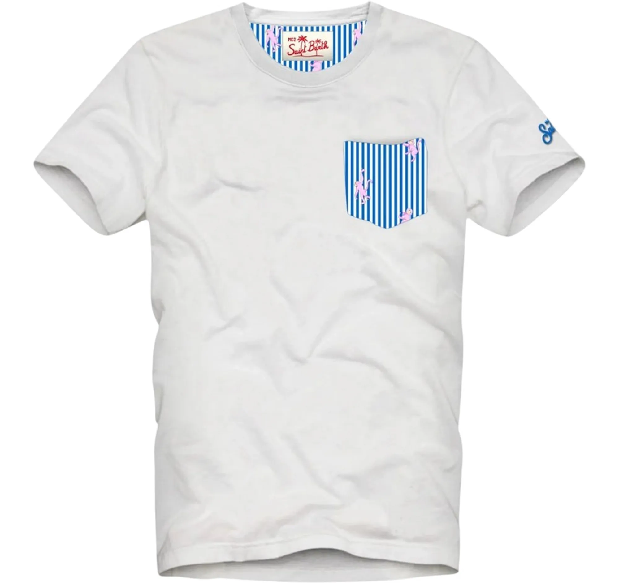 Mc2 Saint Barth B'T-Shirt Monkeys Stripes' White Bla0001-00704L 182718