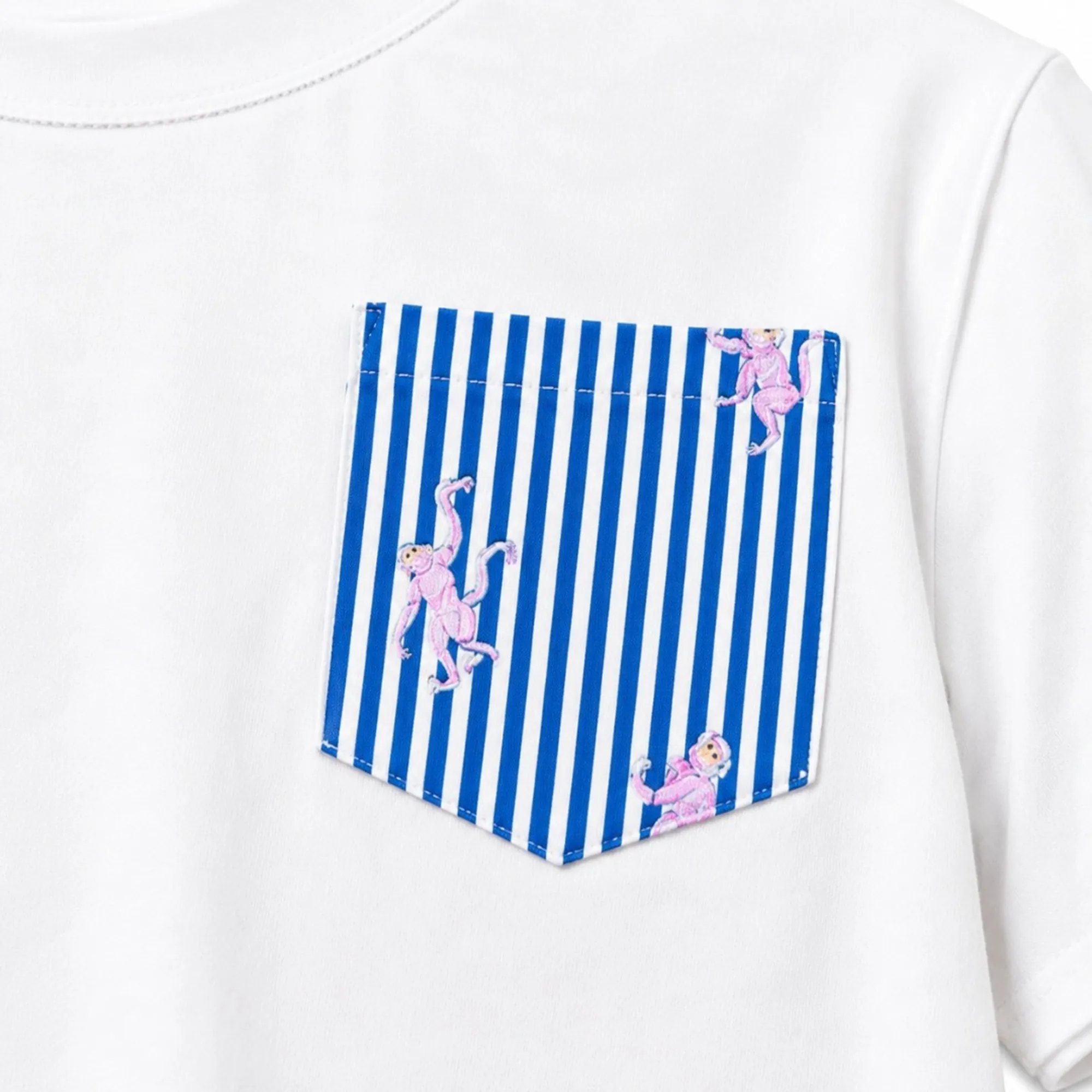 Mc2 Saint Barth B'T-Shirt Monkeys Stripes' White Bla0001-00704L 183913