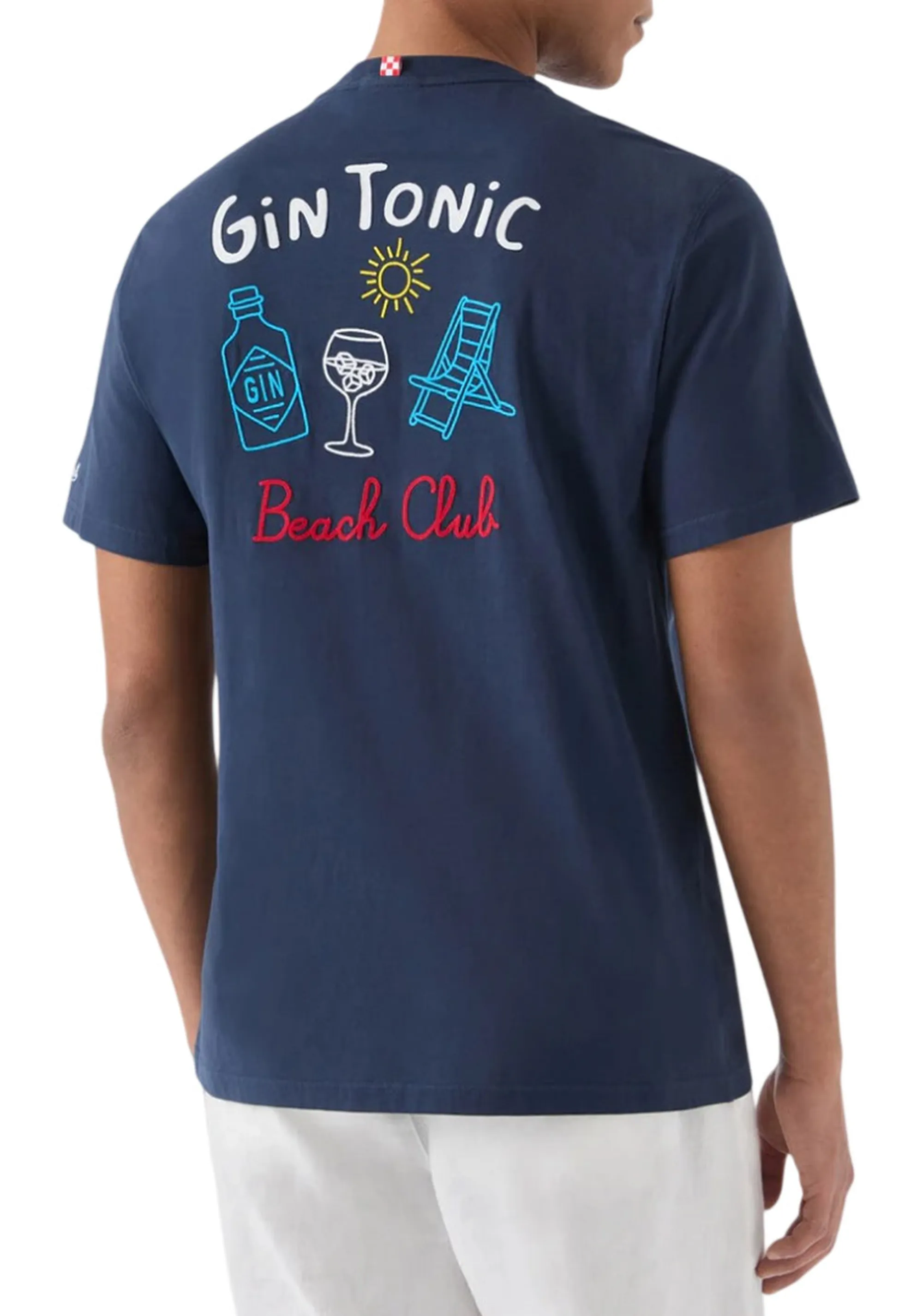 Mc2 Saint Barth T-Shirt Portland Con Ricamo Gin Tonic Blu Prl0002-00314L 180023