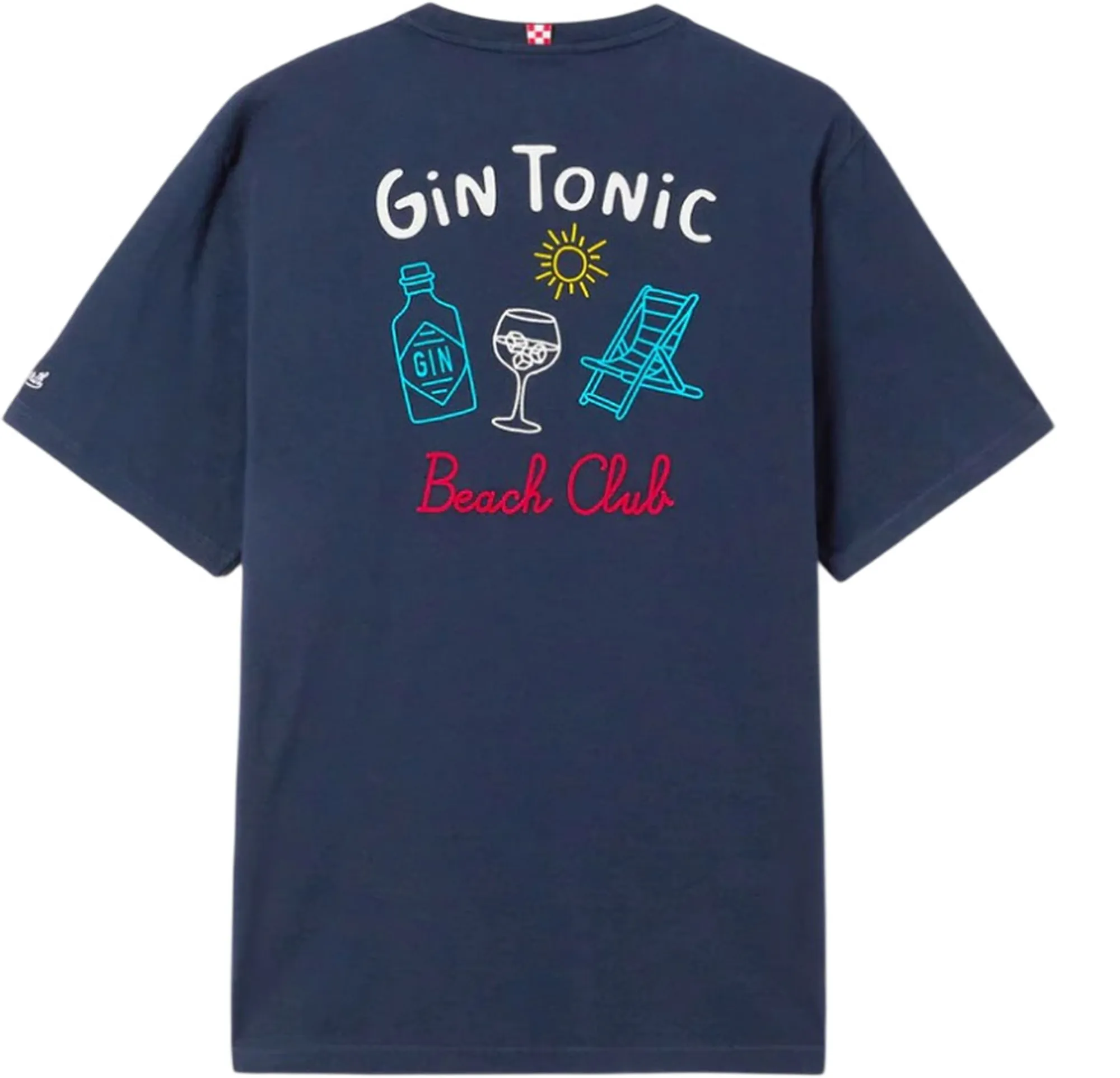 Mc2 Saint Barth T-Shirt Portland Con Ricamo Gin Tonic Blu Prl0002-00314L 180029