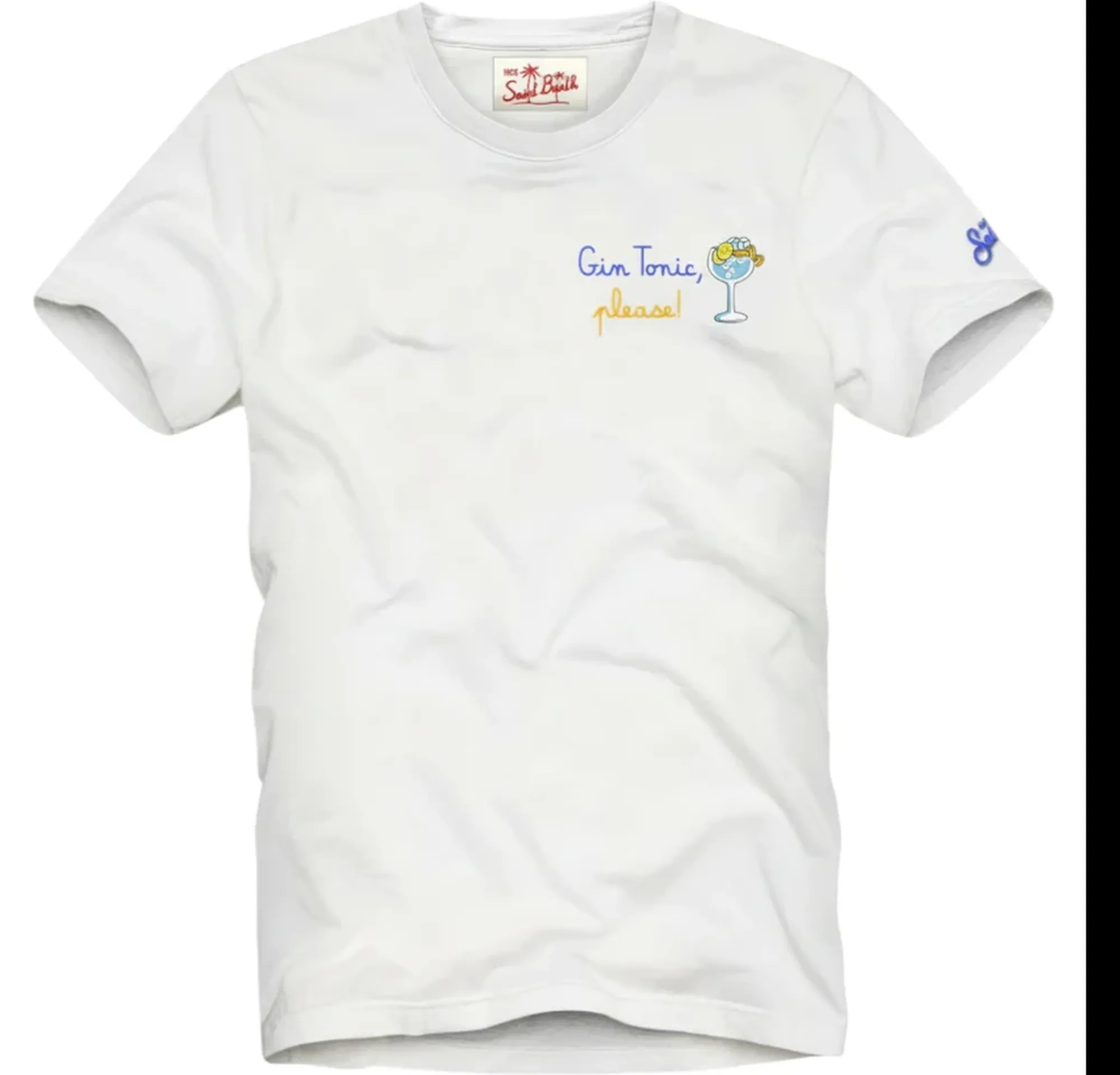 Mc2 Saint Barth T-Shirt Portofino Glass Gin Please Bianco Pot0001-04462L 177280