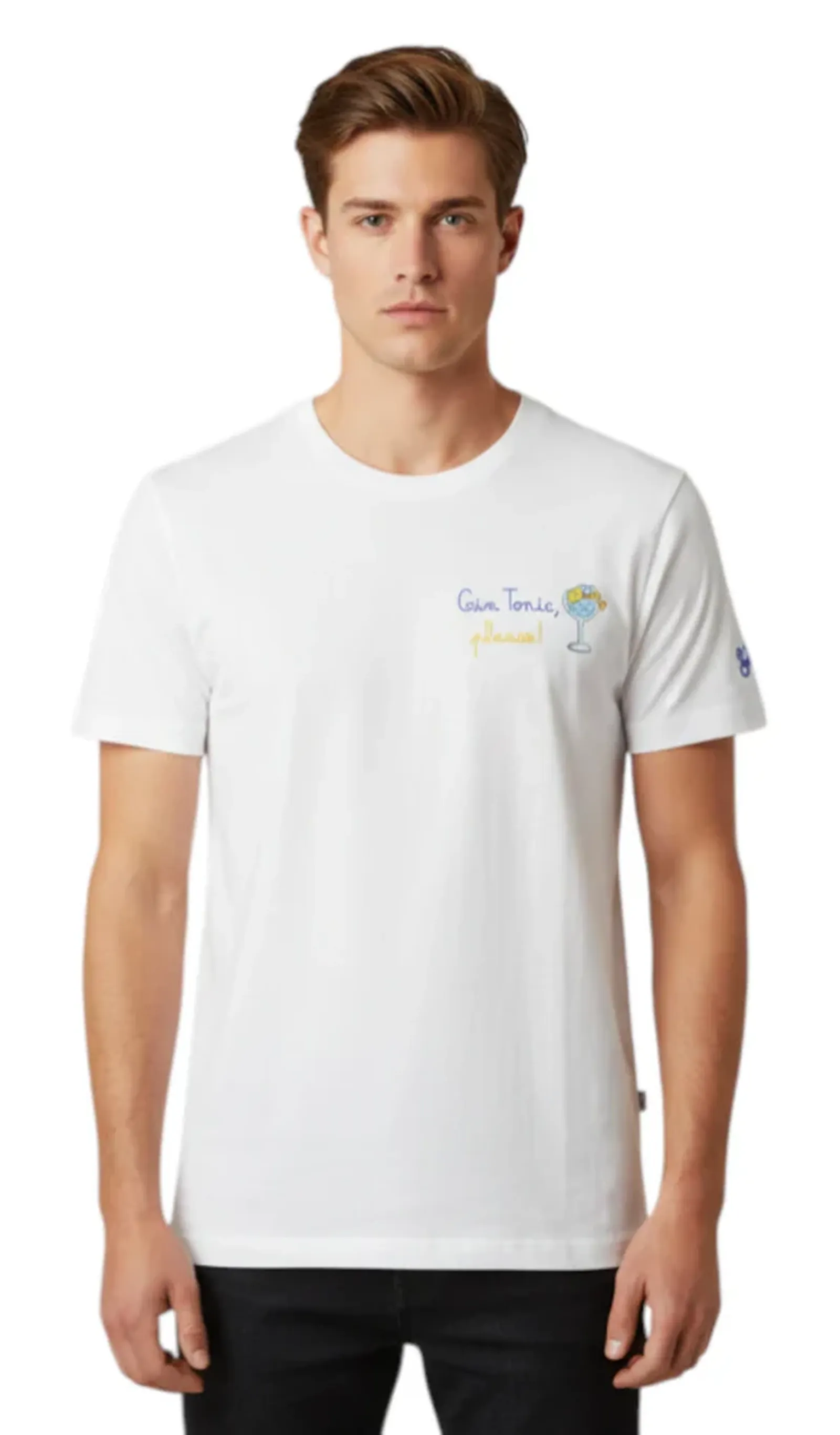 Mc2 Saint Barth T-Shirt Portofino Glass Gin Please Bianco Pot0001-04462L 177281