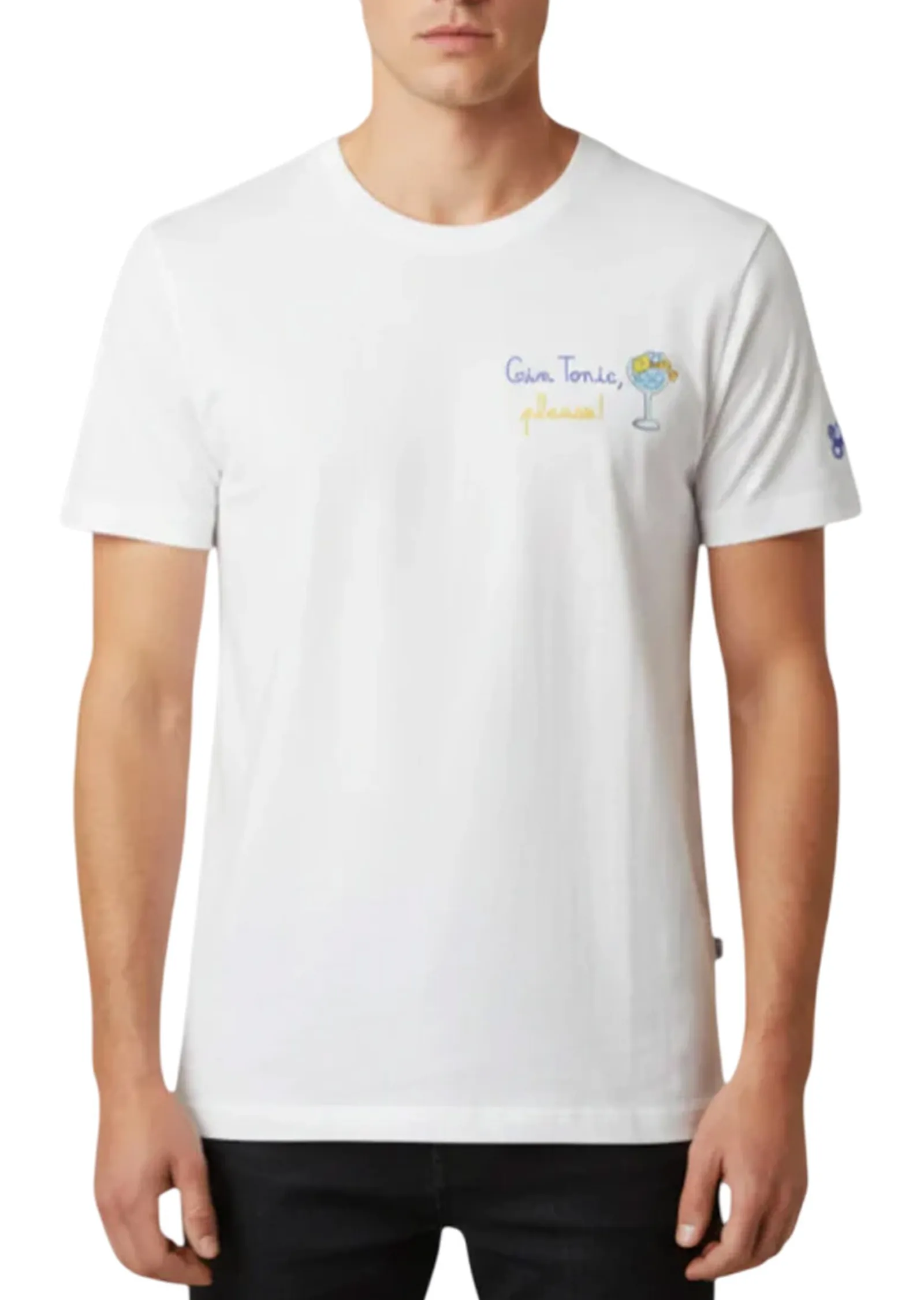 Mc2 Saint Barth T-Shirt Portofino Glass Gin Please Bianco Pot0001-04462L 177446