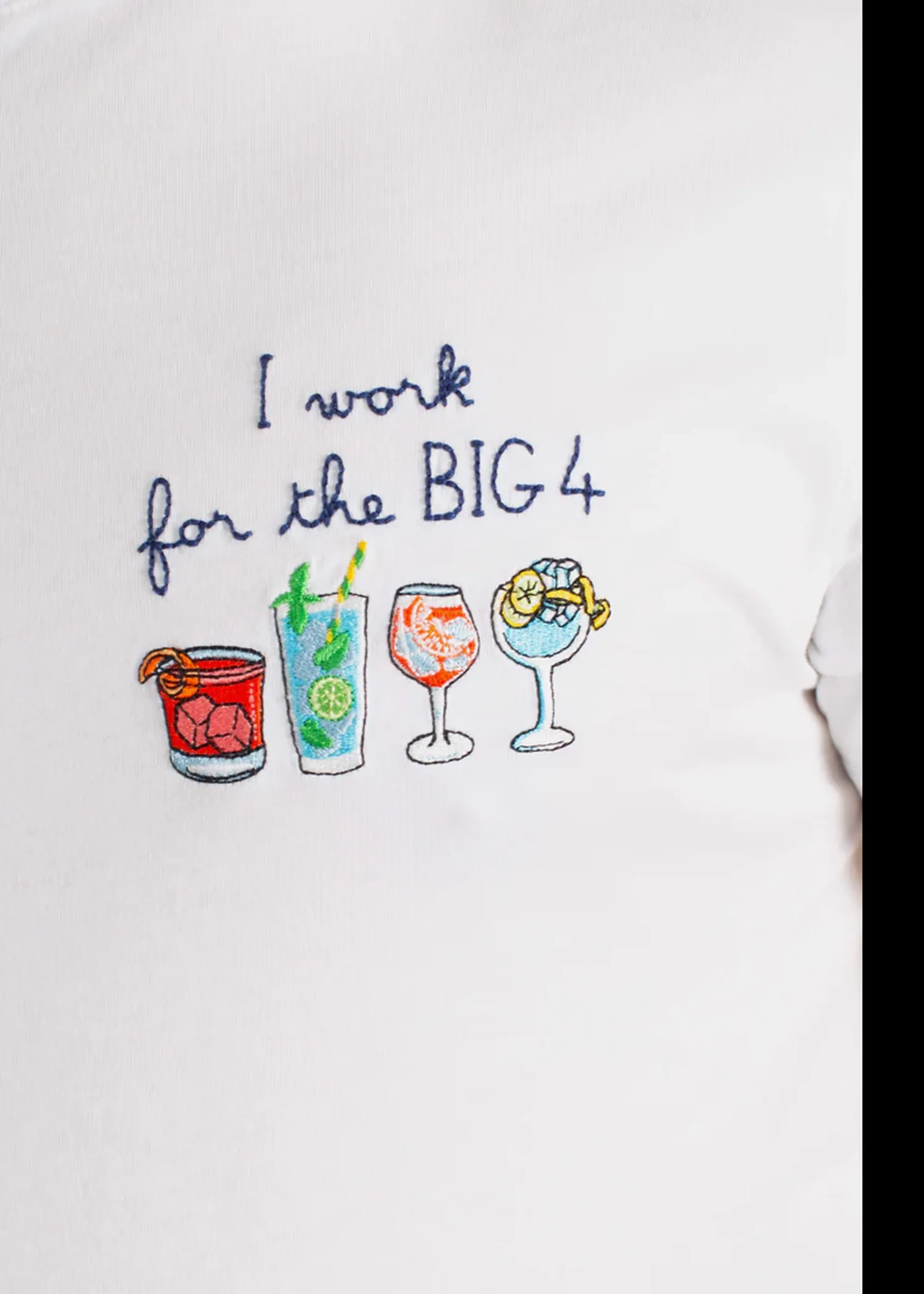 Mc2 Saint Barth B'T-Shirt Portofino I Work For The Big 4' White Pot0001-00156L 181929