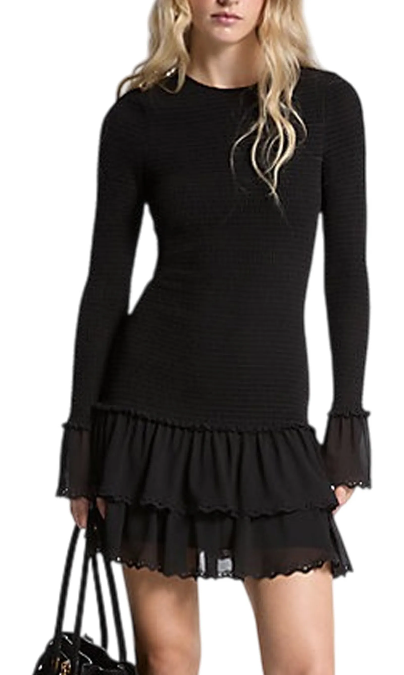 Michael Kors Abito In Georgette Nero Mf5835C7R3 157729