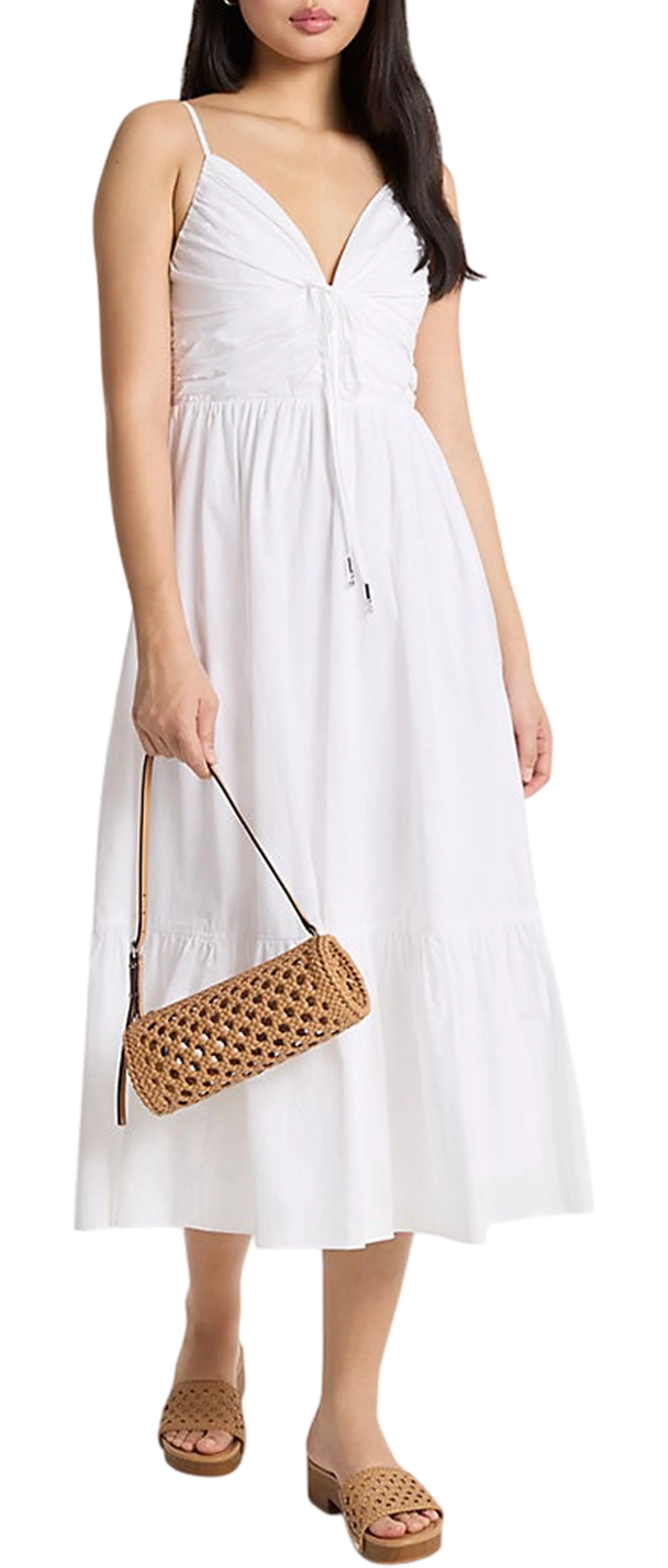 Michael Kors B'Poplin Dress' White Ms683Dhklz 171027