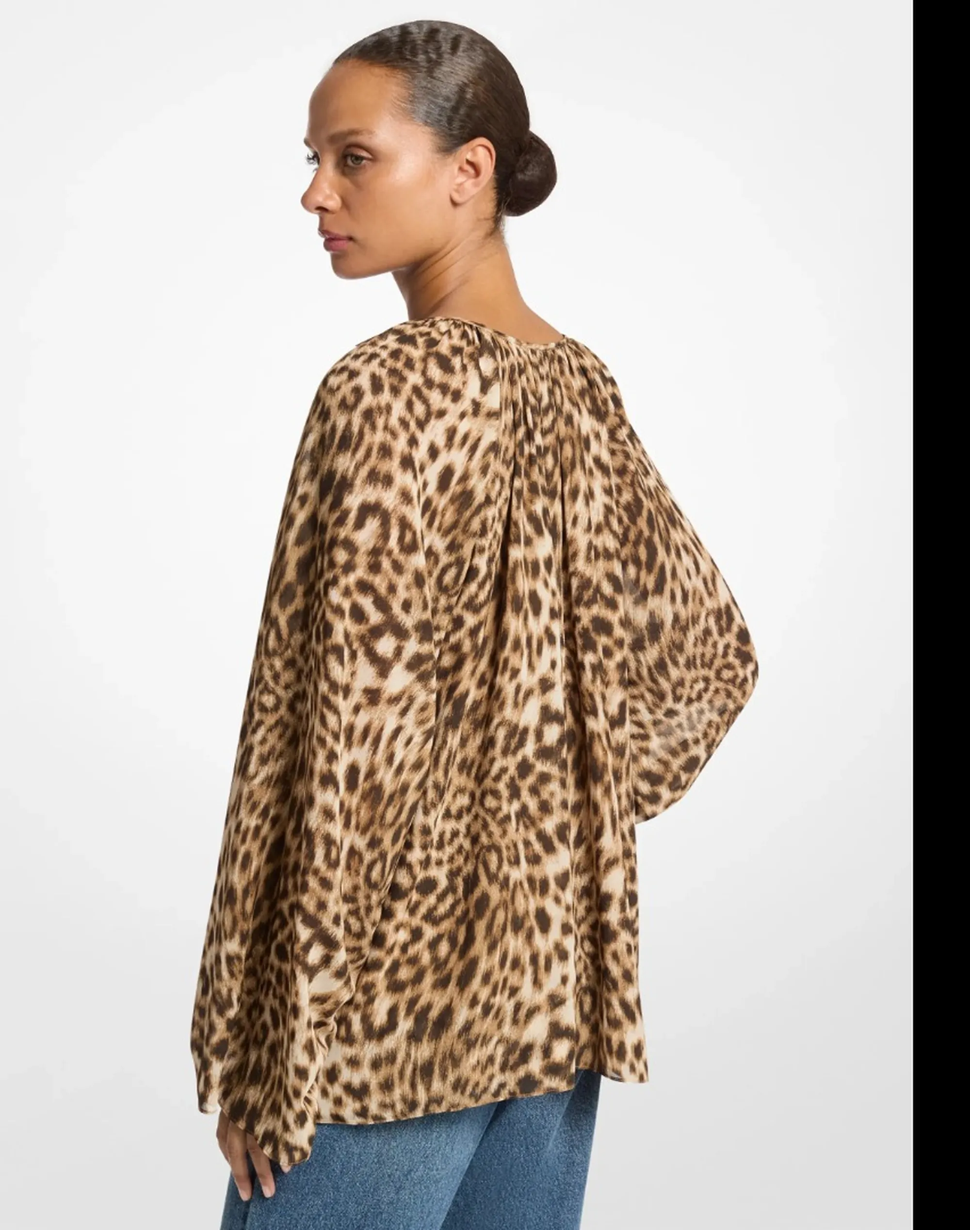 Michael Kors B'Asymmetric Georgette Blouse' Camel Mf6414Ble4 188443