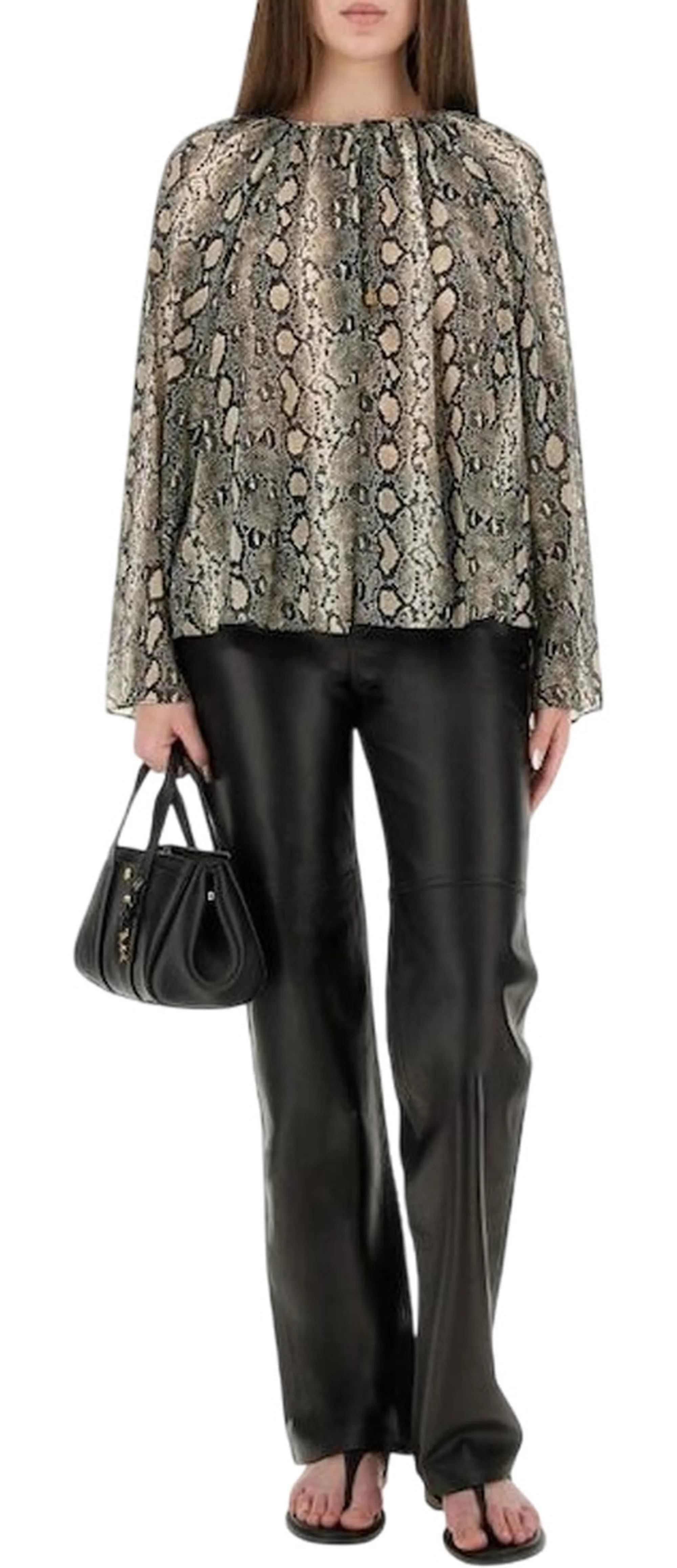 Michael Kors B'Snake Blouse' Beige Mt540R0Abe 155031