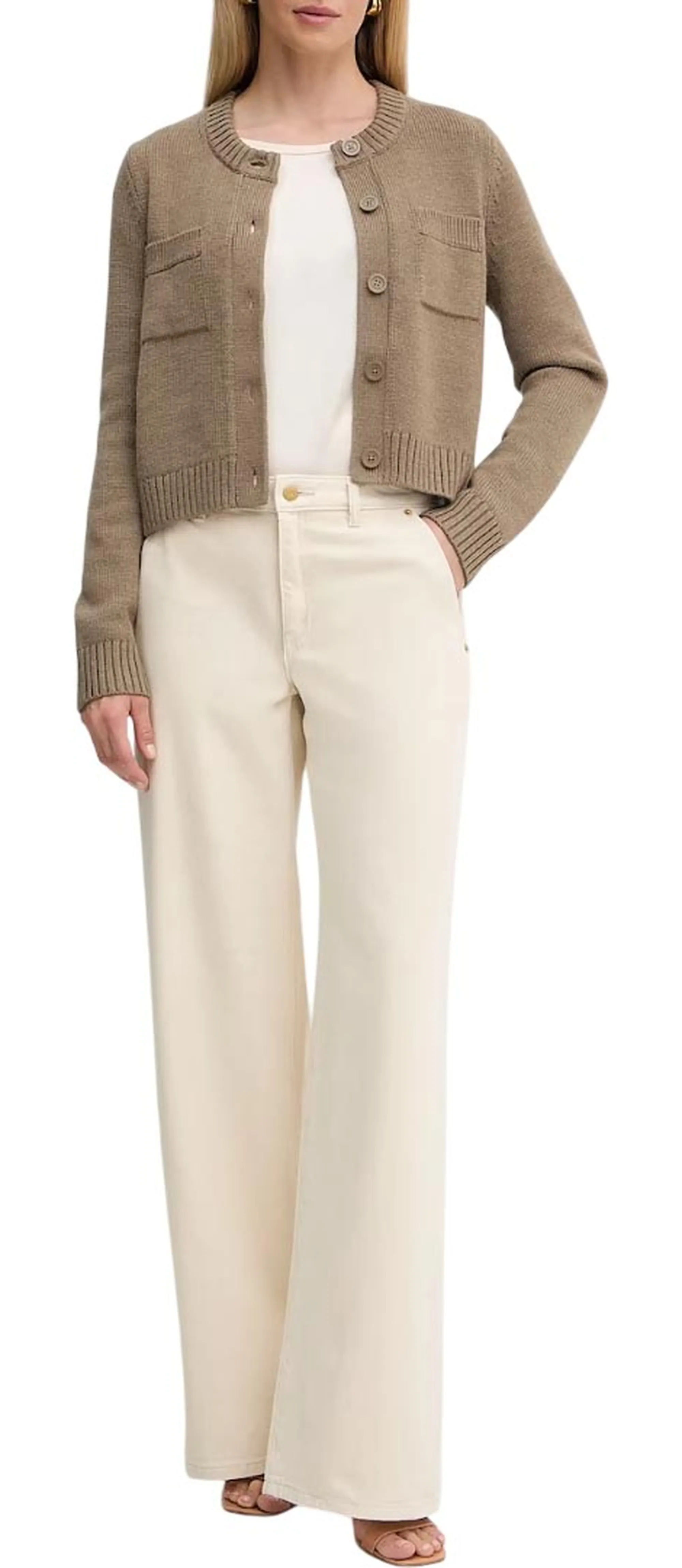 Michael Kors B'Wool Cardigan' Chestnut Mt561Bdf2G 160873