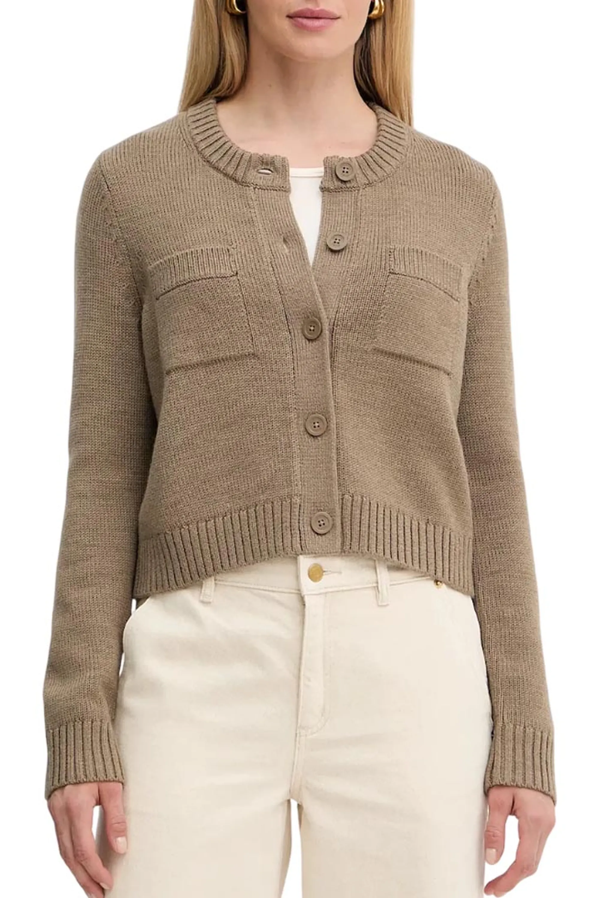 Michael Kors B'Wool Cardigan' Chestnut Mt561Bdf2G 160874