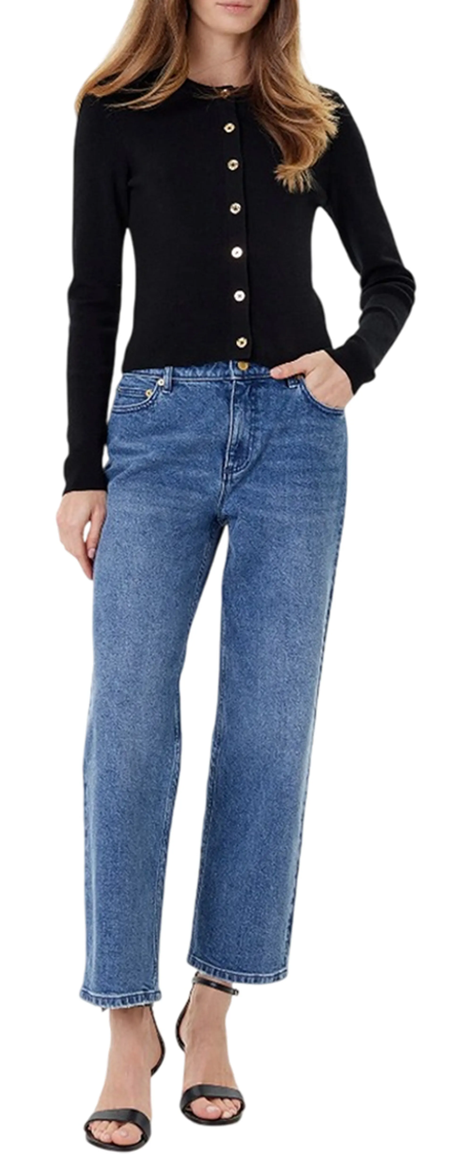 Michael Kors B'Merino Wool Cardigan' Black Mt5617W4Vr 183850