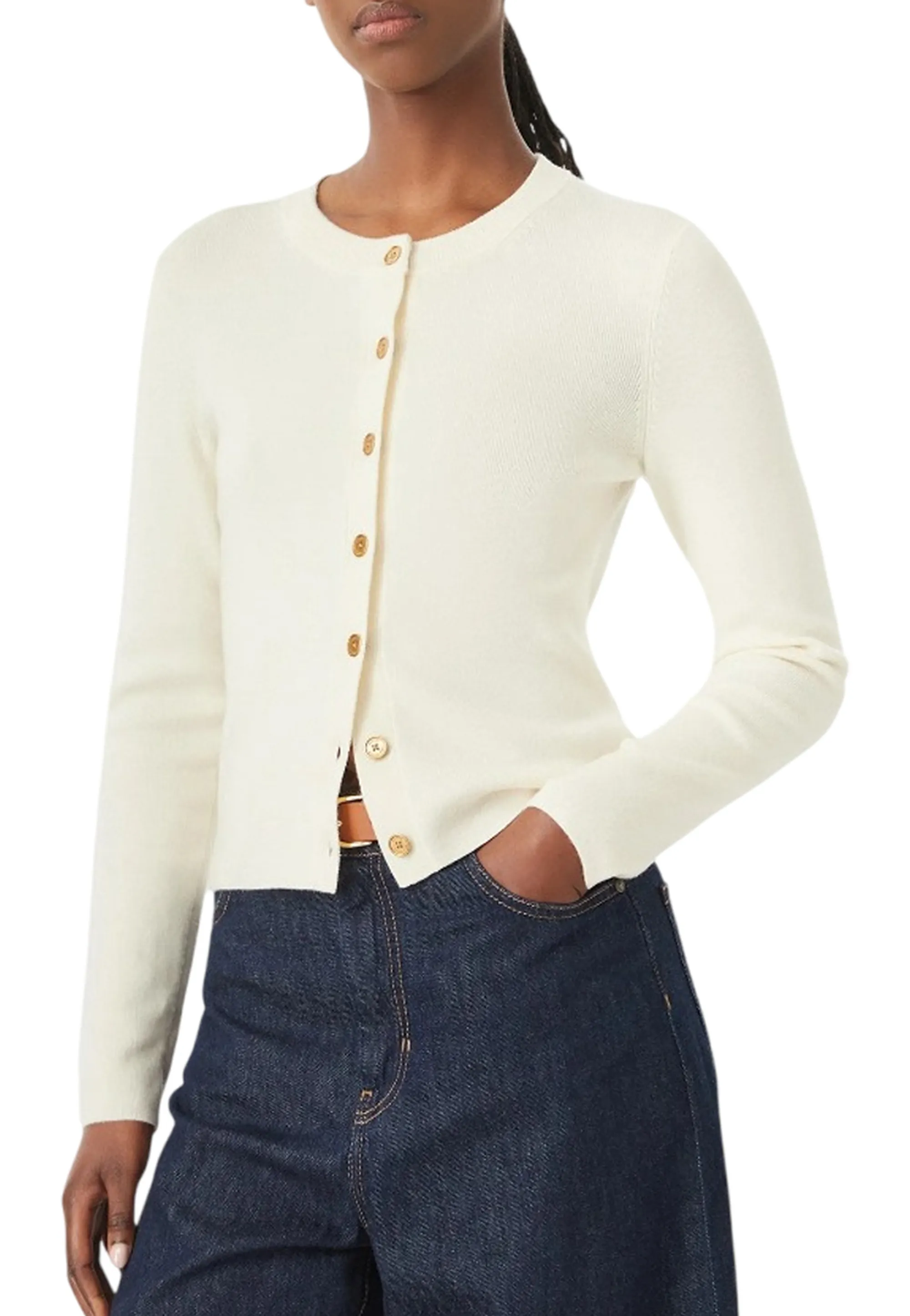 Michael Kors B'Merino Wool Cardigan' Bone Mt5617W4Vr 183858