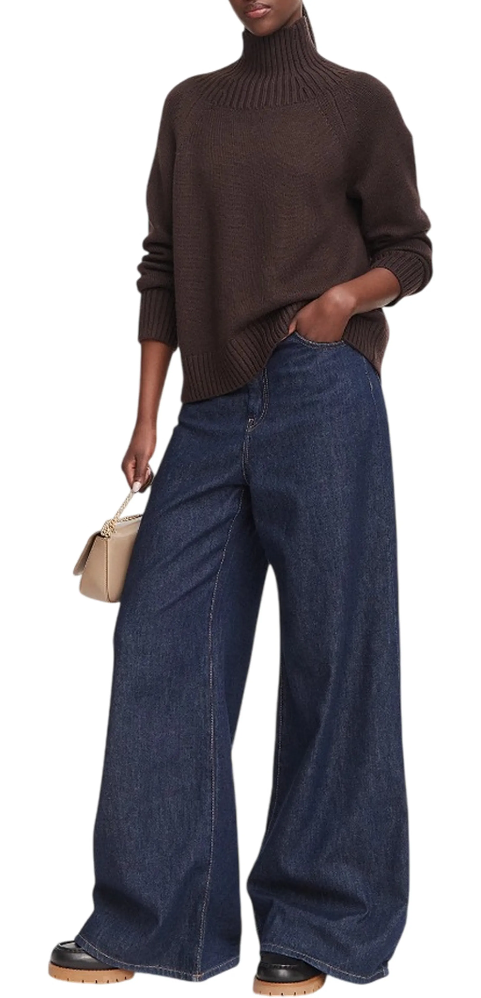 Michael Kors B'Wool Turtleneck' Chocolate Mf661Cgf2G 185308