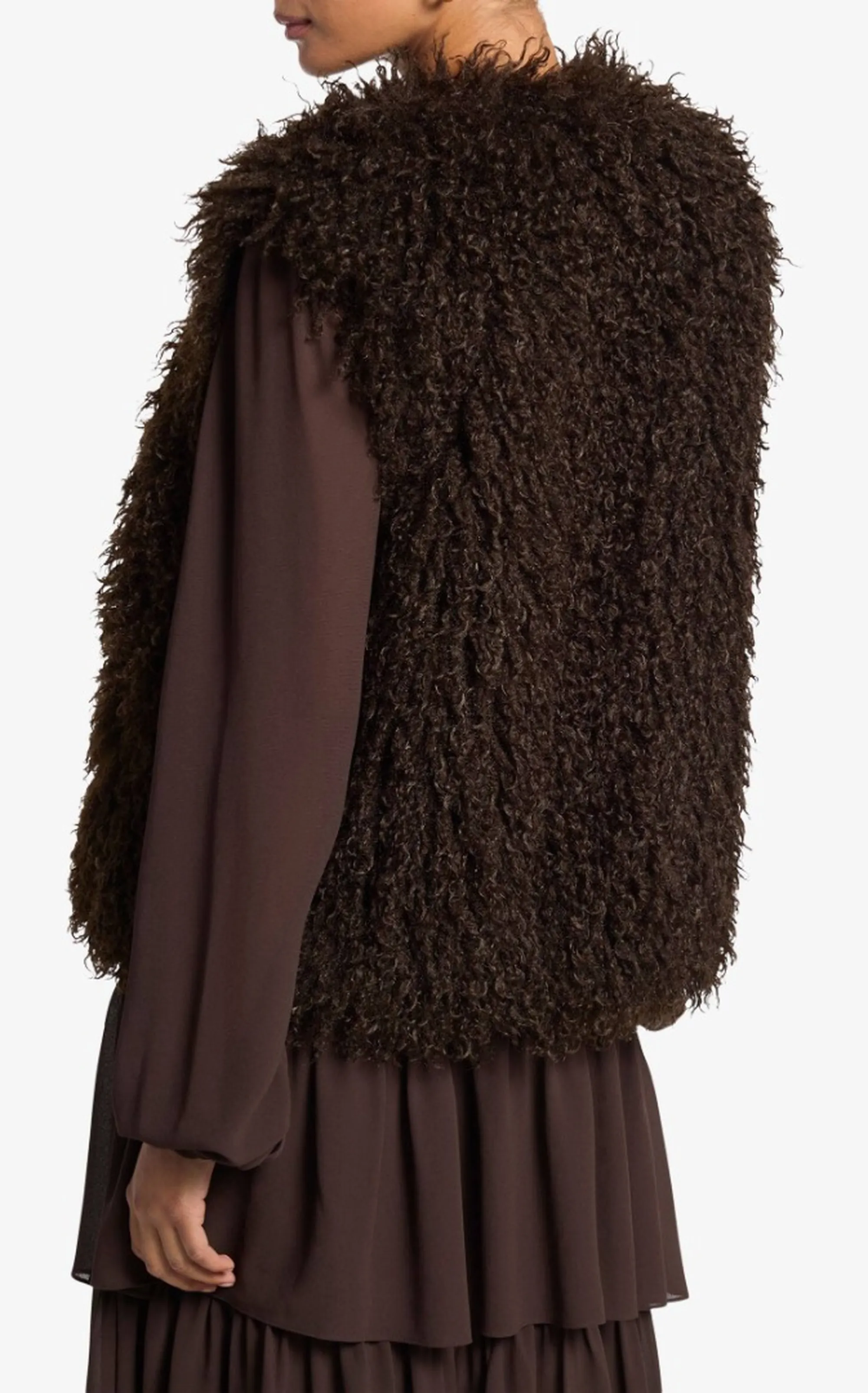 Michael Kors B'Faux Fur Vest' Chocolate Mf620J3Jsp 188438