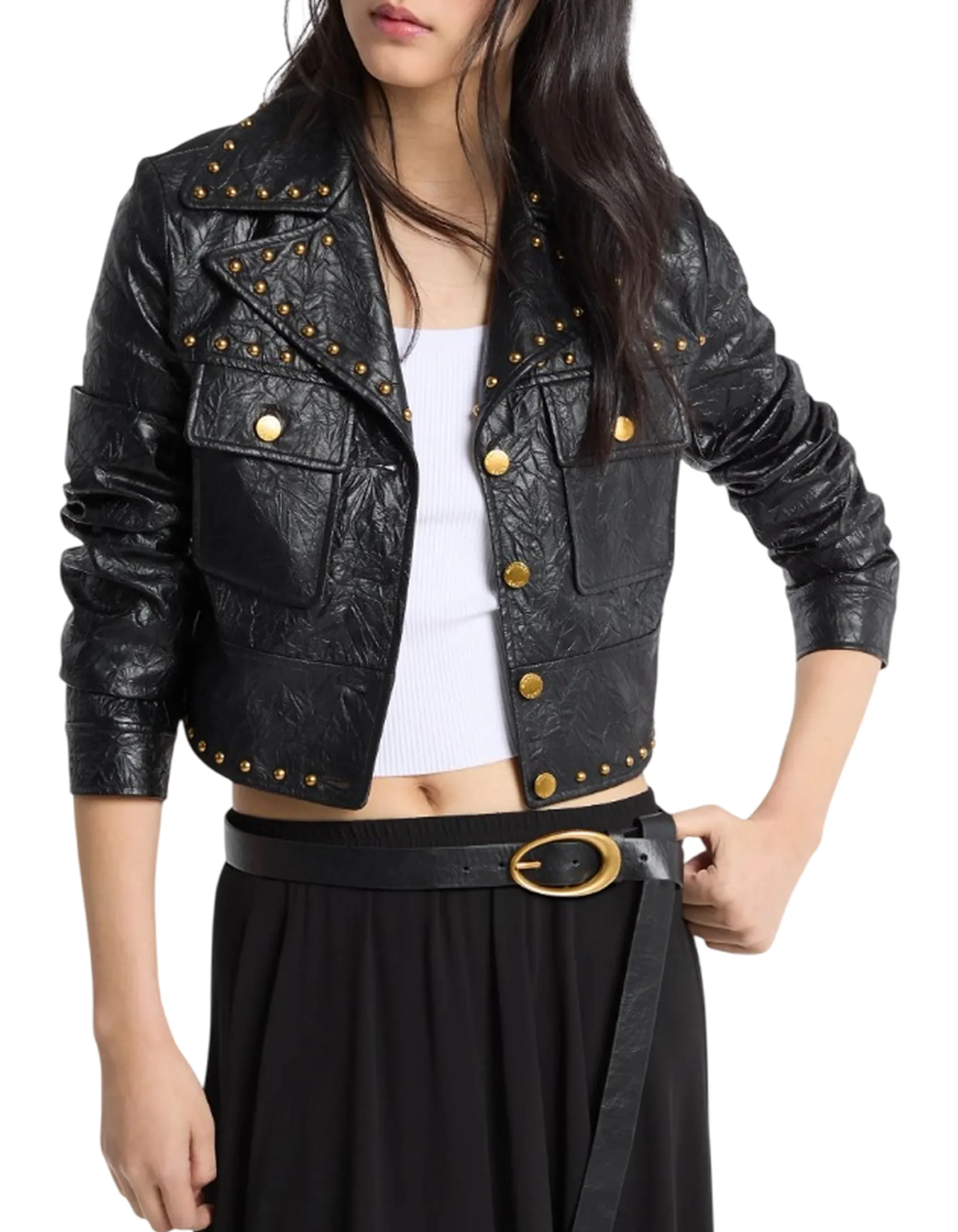 Michael Kors B'Studded Jacket' Black Mt620Lkl4K 183846