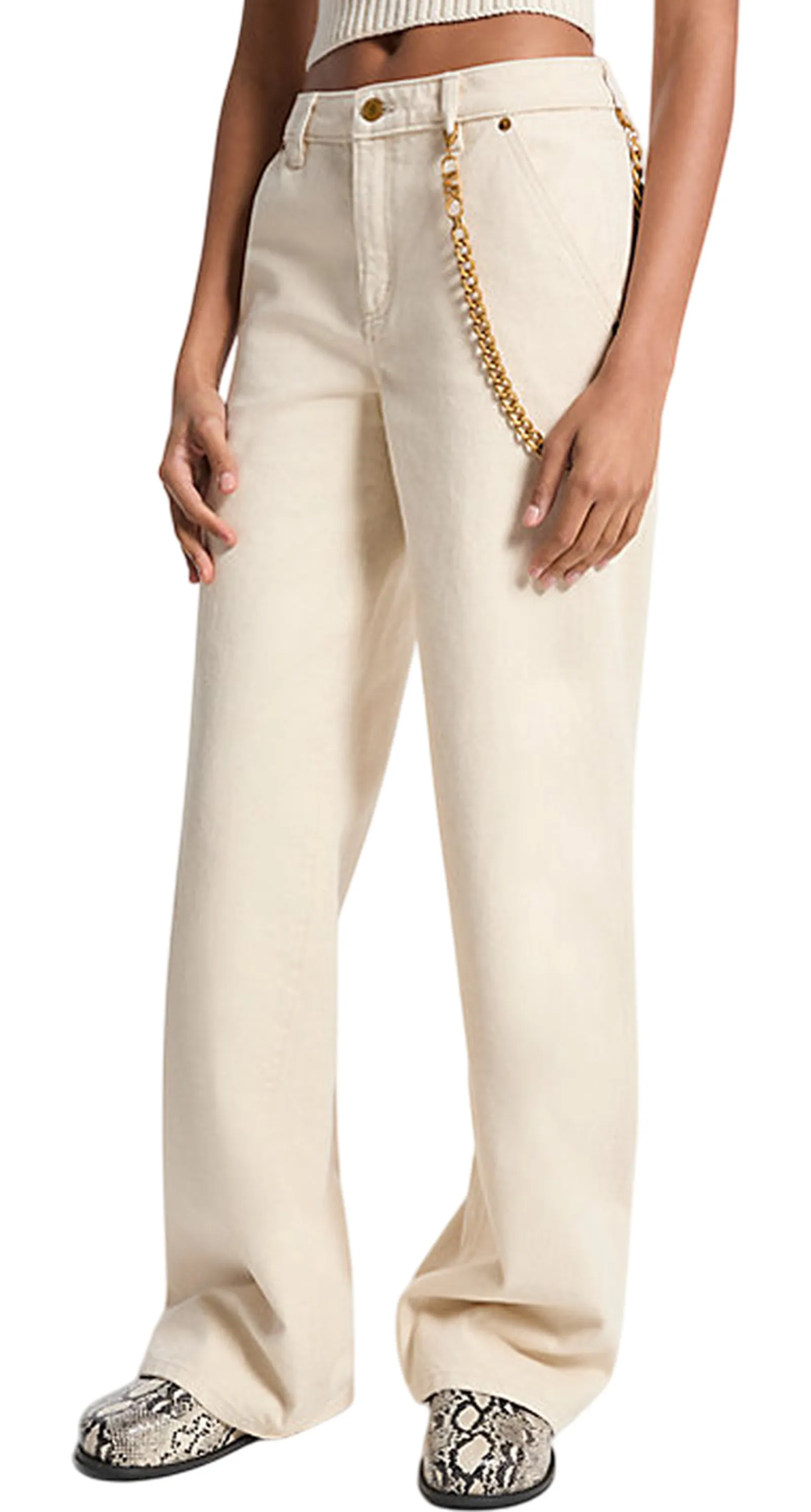 Michael Kors Jeans A Gamba Ampia Beige Mt5907Mhng 159917