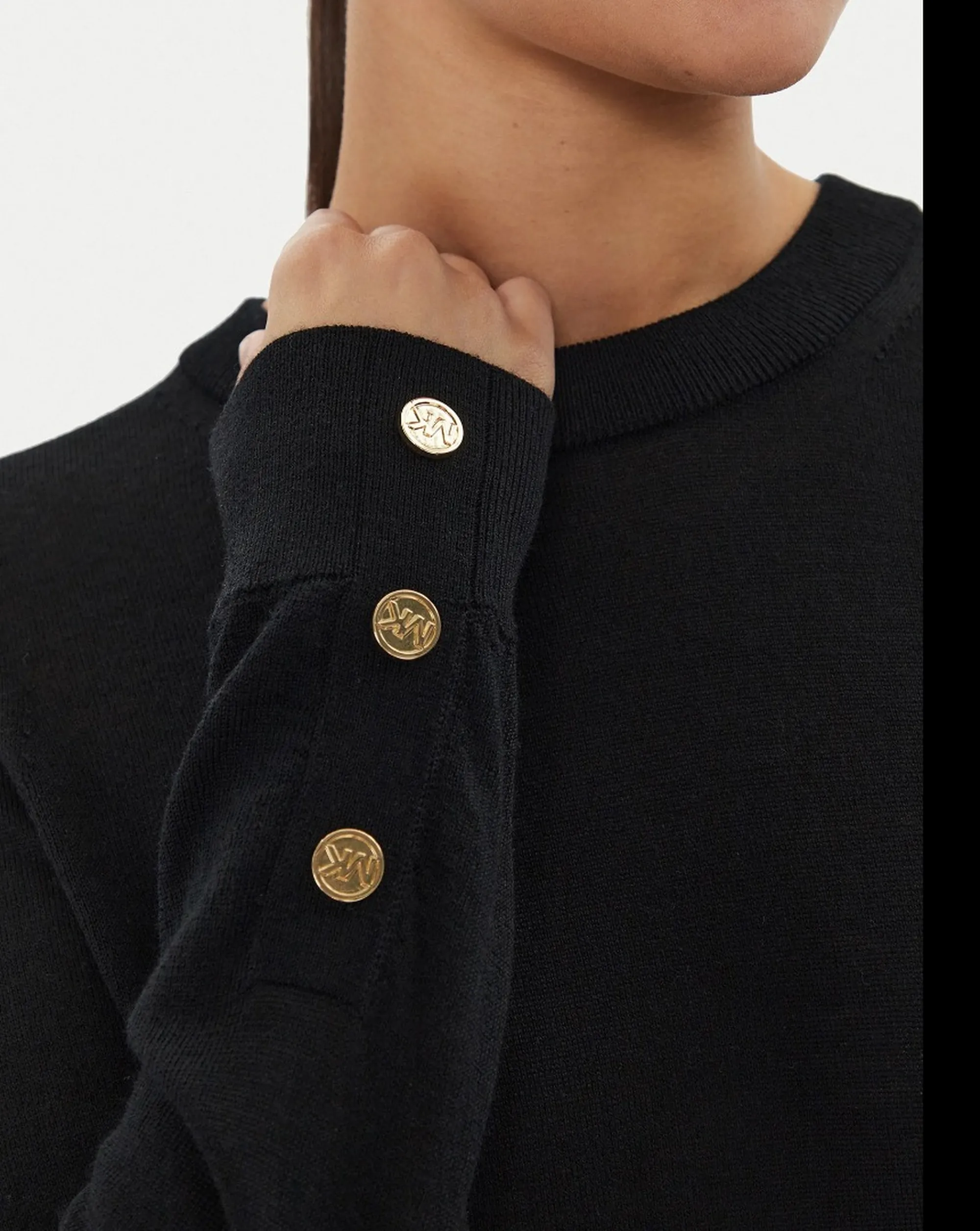 Michael Kors B'Merino Wool Sweater' Black Ms460Xh4Vr 183769