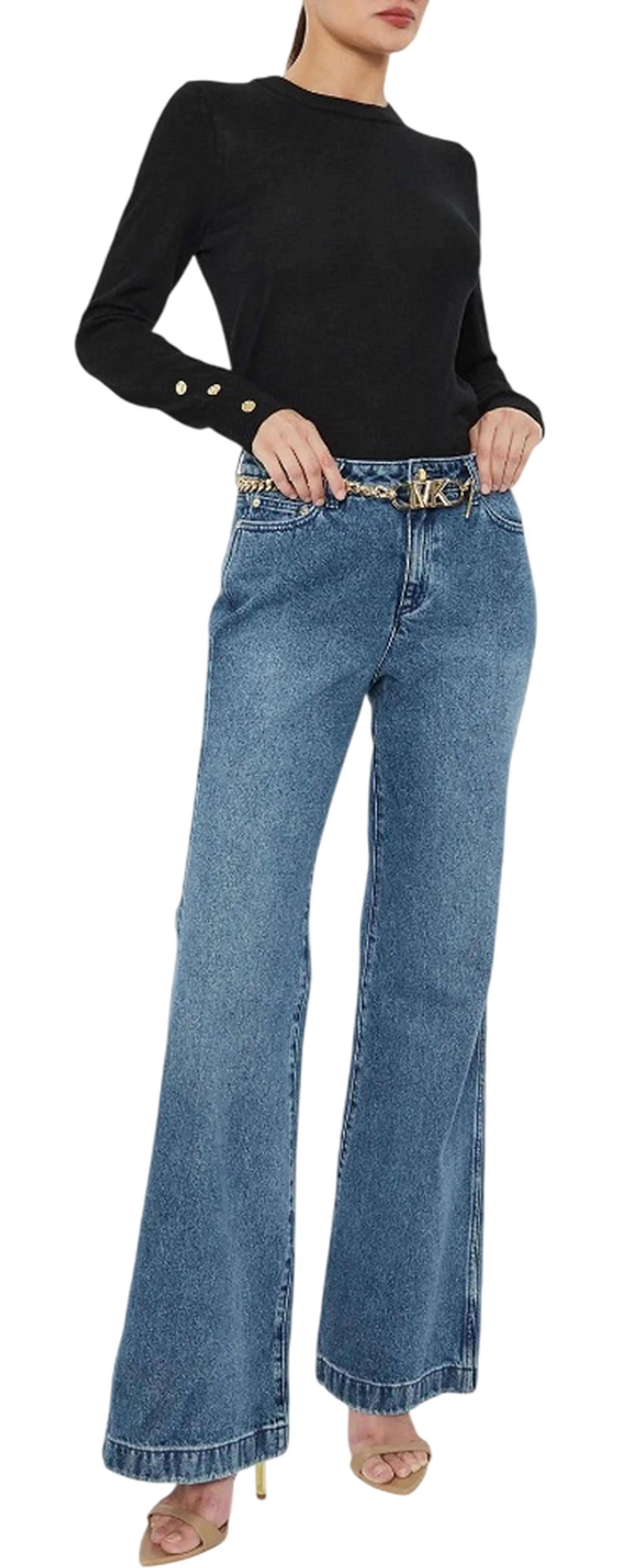 Michael Kors Maglia In Lana Merino Nero Ms460Xh4Vr 183859