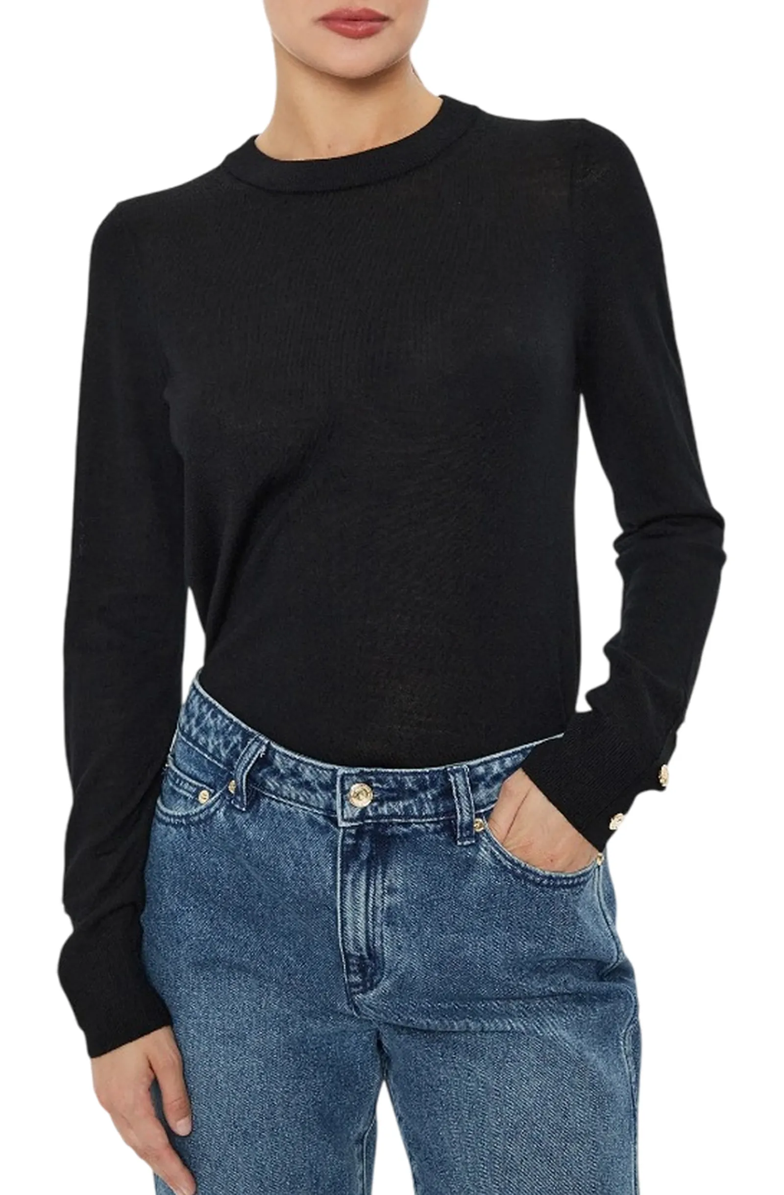Michael Kors Maglia In Lana Merino Nero Ms460Xh4Vr 183861