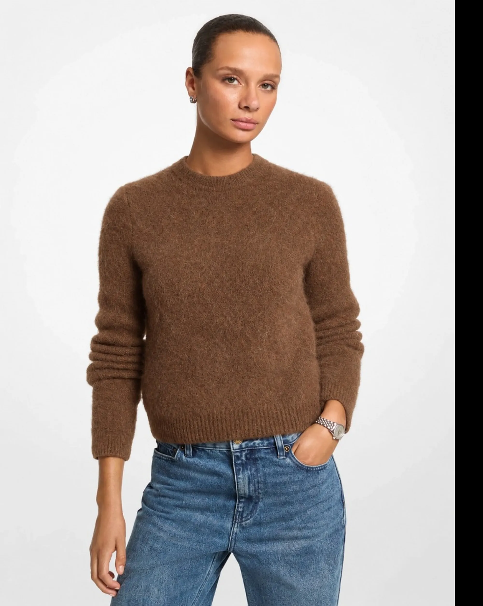 Michael Kors Maglia In Misto Alpaca Cammello Mf661Malfs 195686