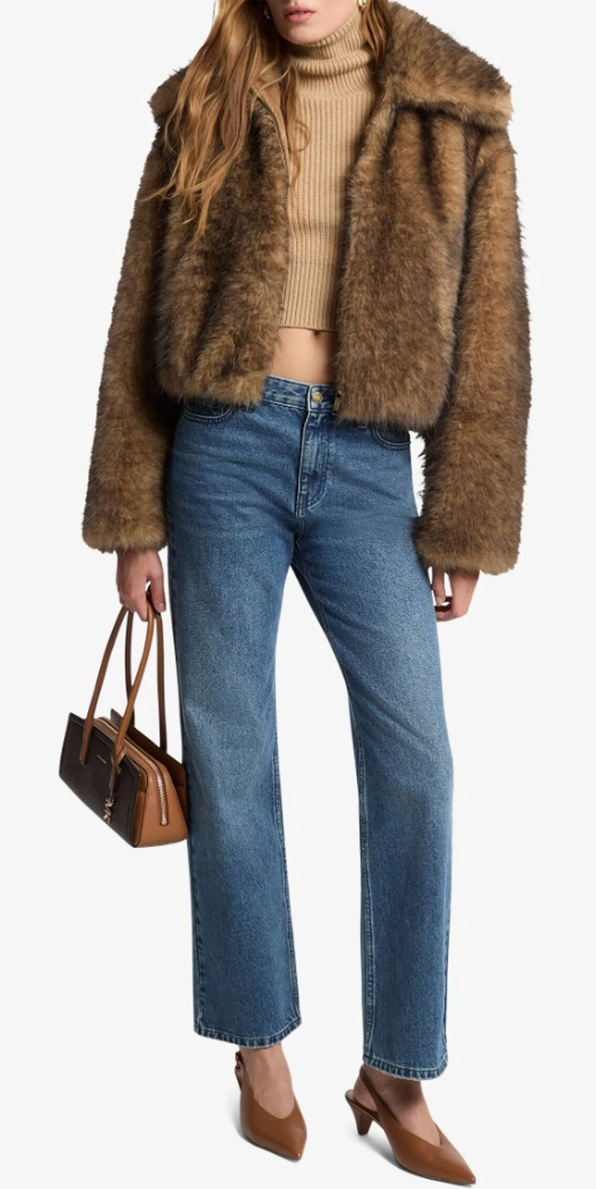 Michael Kors B'Synthetic Fur' Camel Mf620M5Lsf 188440