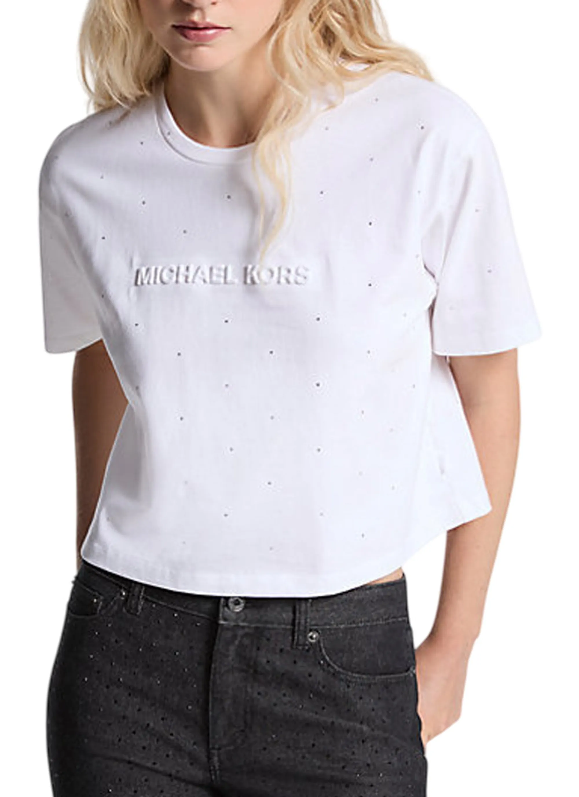 Michael Kors B'T-Shirt Micheal Kors' White Mf551Tr2Zu 163245