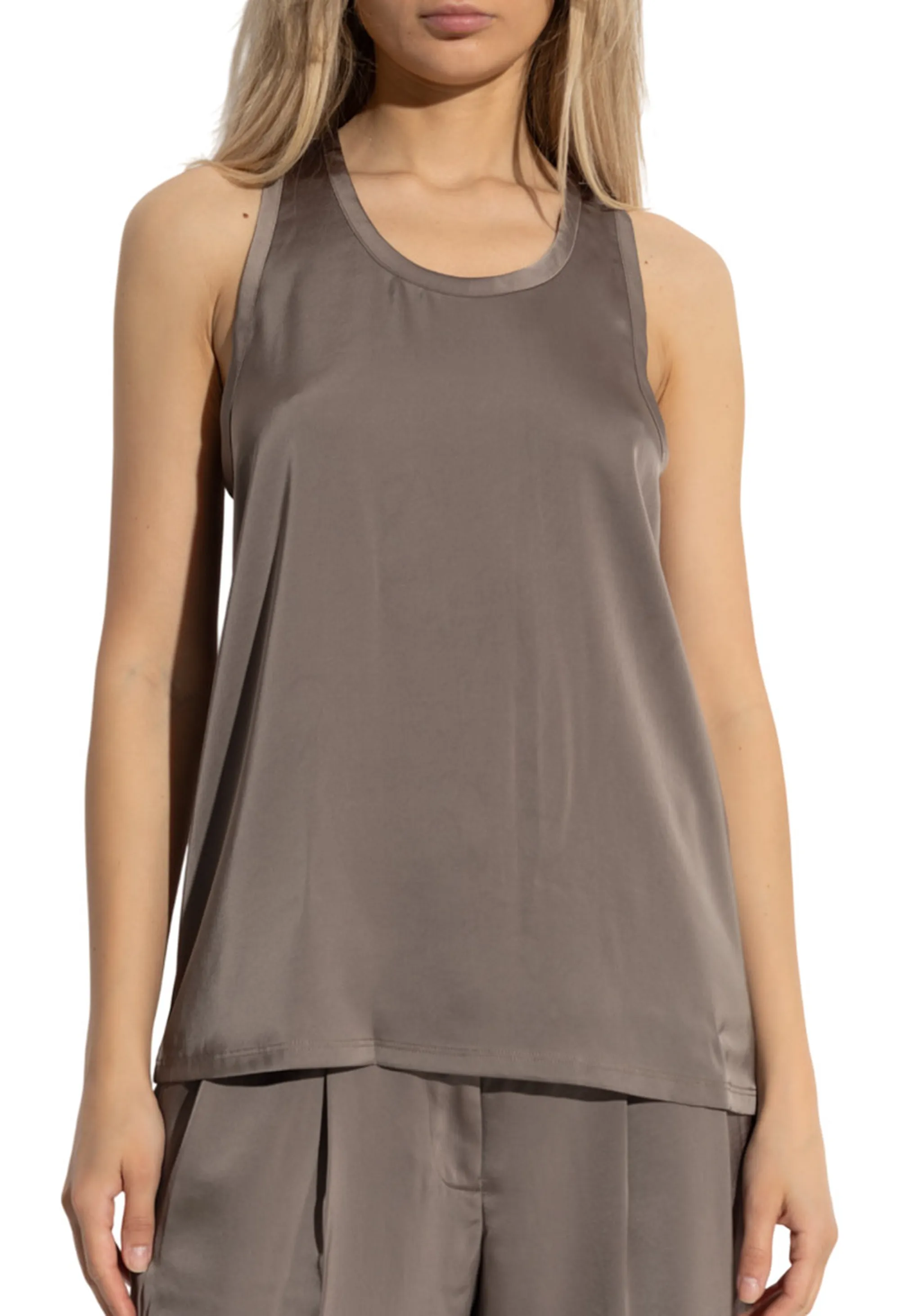 Michael Kors B'Satin Racing Top' Beige Mt540Txayj 155033