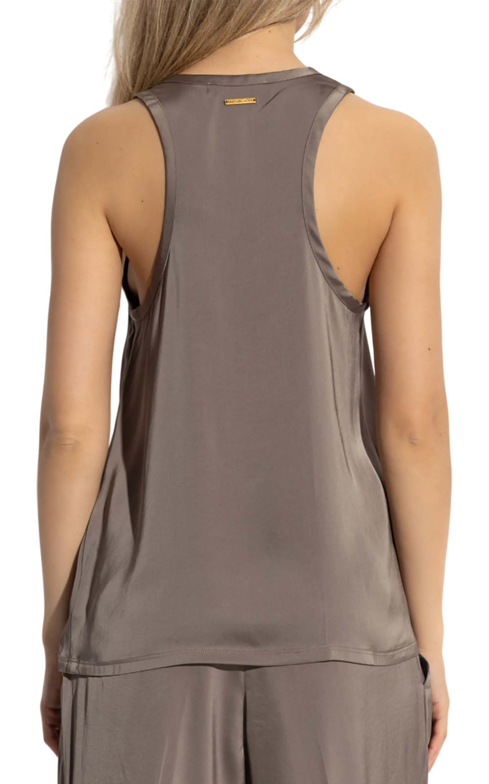 Michael Kors B'Satin Racing Top' Beige Mt540Txayj 155038