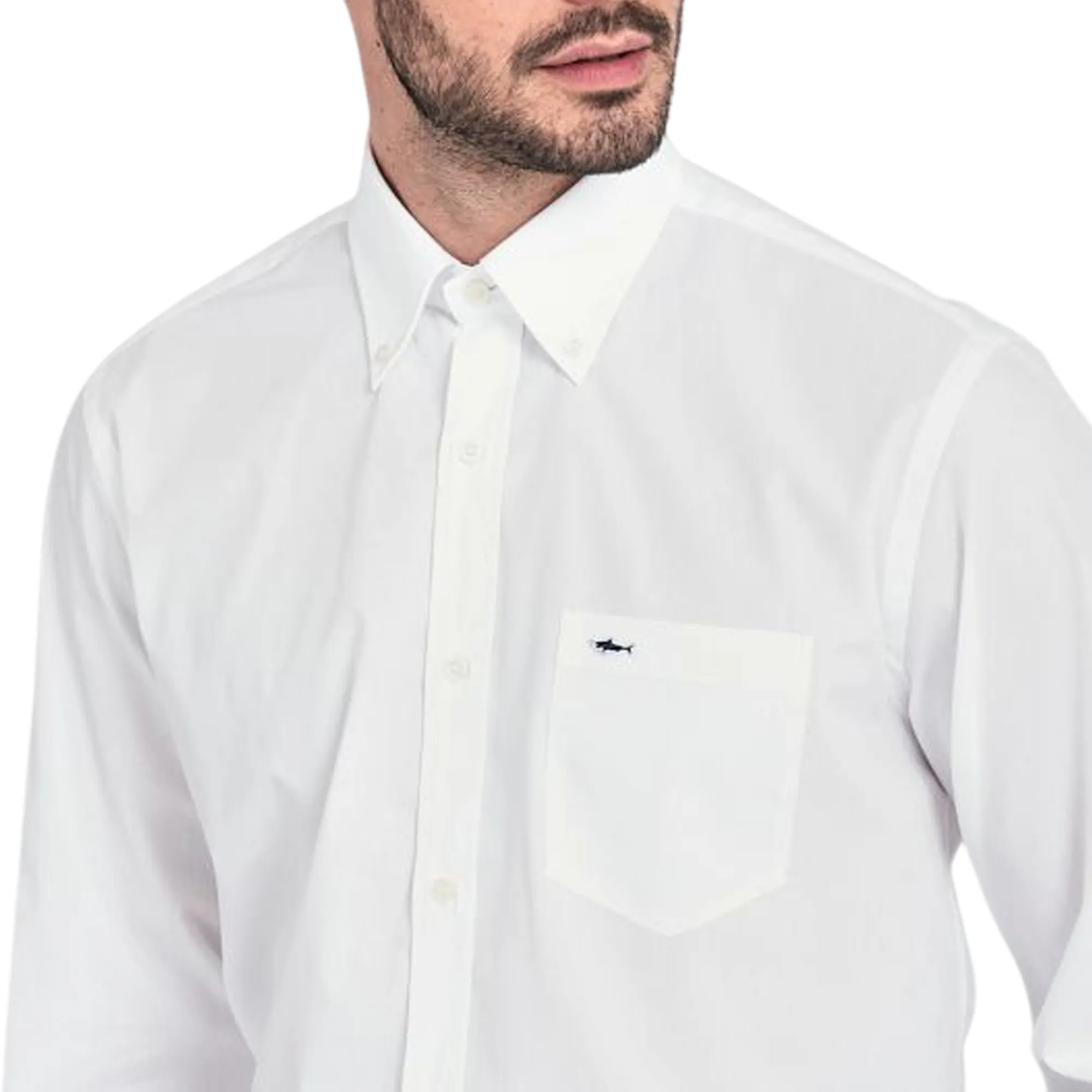 Paul E Shark Camicia In Popoline Di Cotone Bianco C0P3001 183986